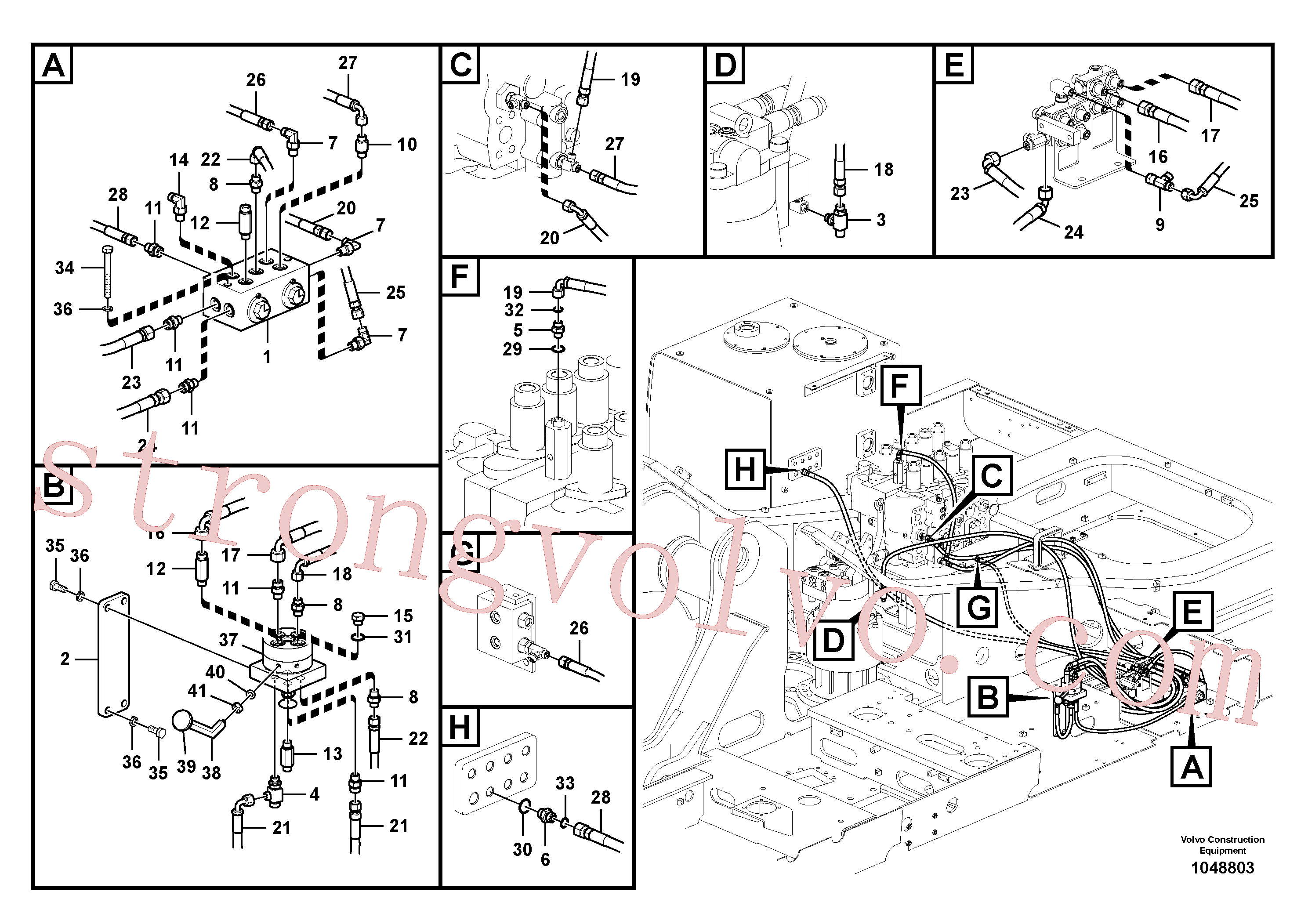 VOE14543539 Volvo Sistema servomotor, martelo e corte(1048803 Montagem)