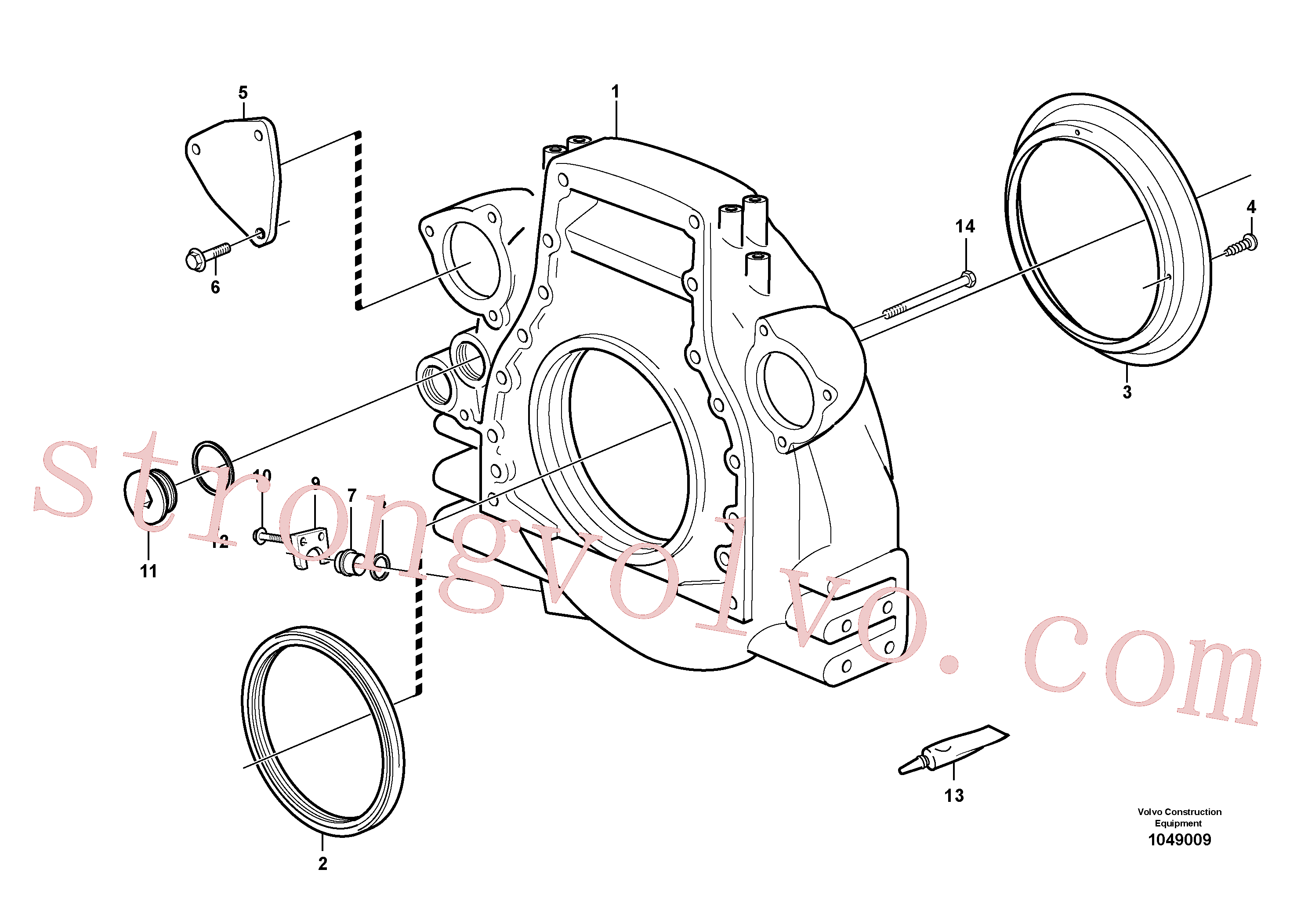 SA9041-11204 Volvo Alojamento do volante do motor(1049009 Montagem)
