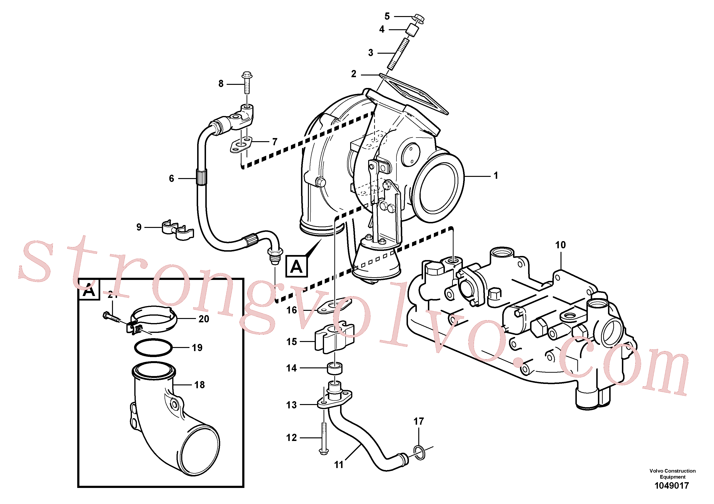 VOE973523 Volvo Turbocompressor com acessórios(1049017 Montagem)