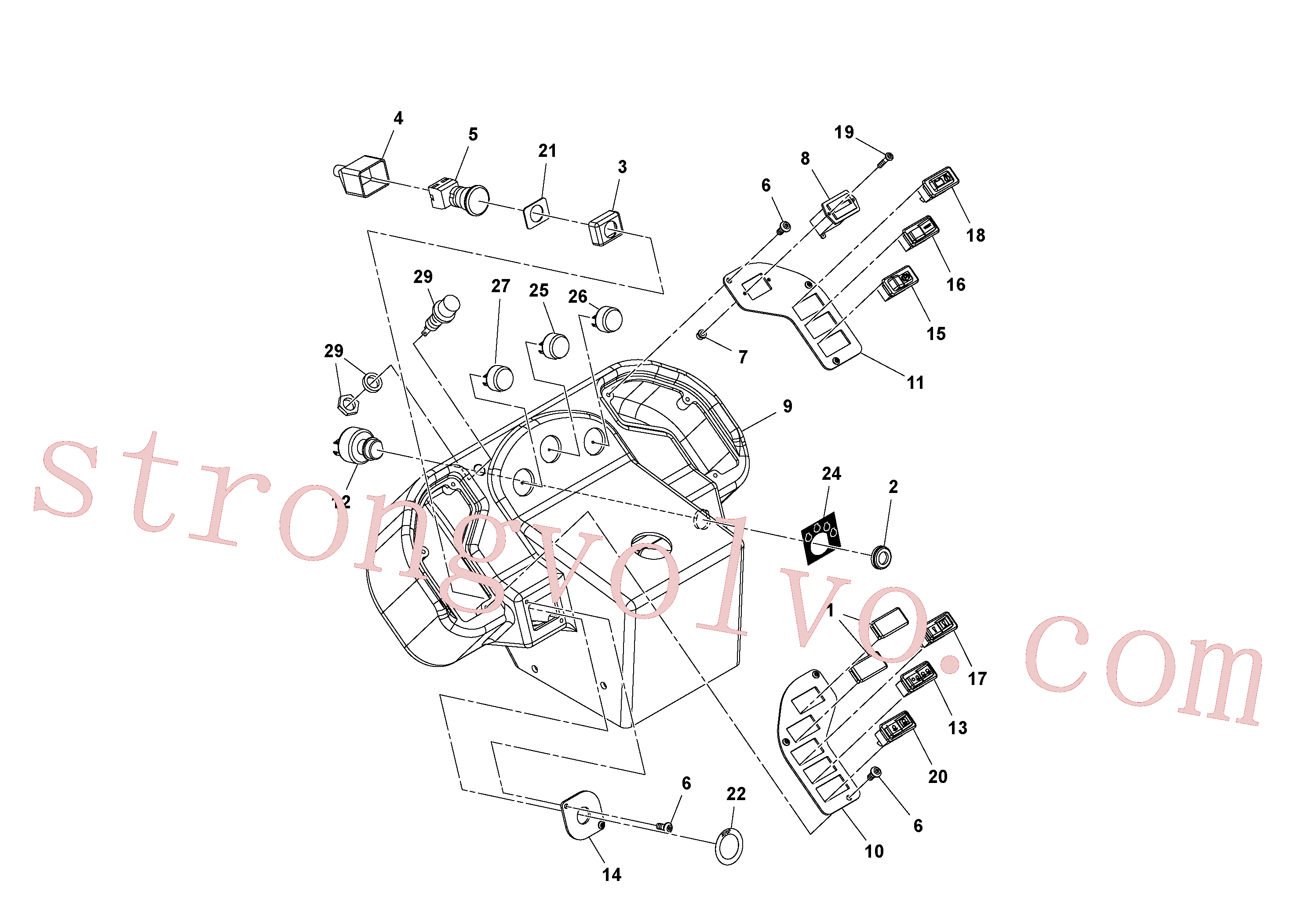 VOE12787620 Volvo Conjunto da consola(1049105 Montagem)