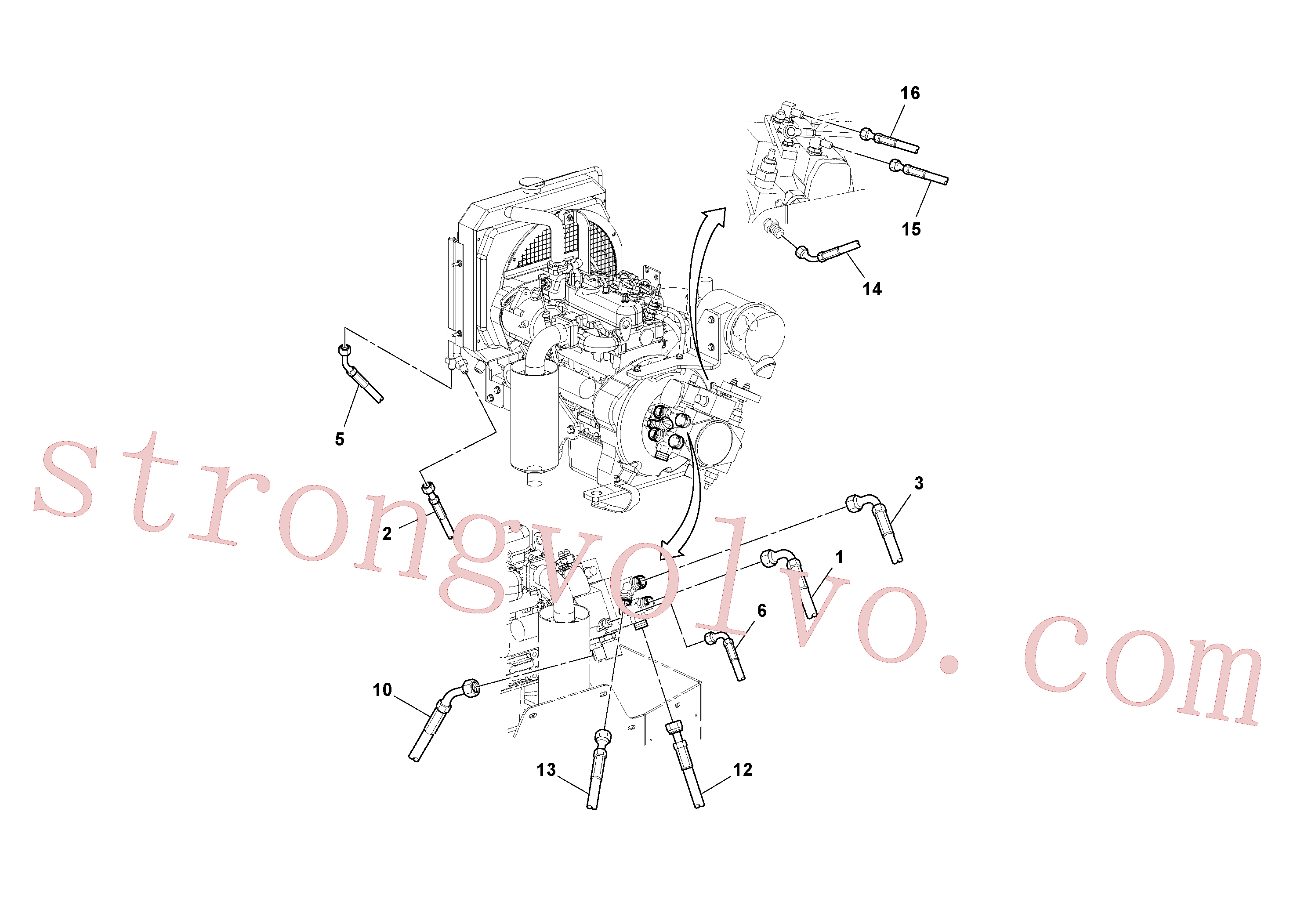 Volvo RM59197350 Mangueira completa Volvo Acessórios para escavadeira