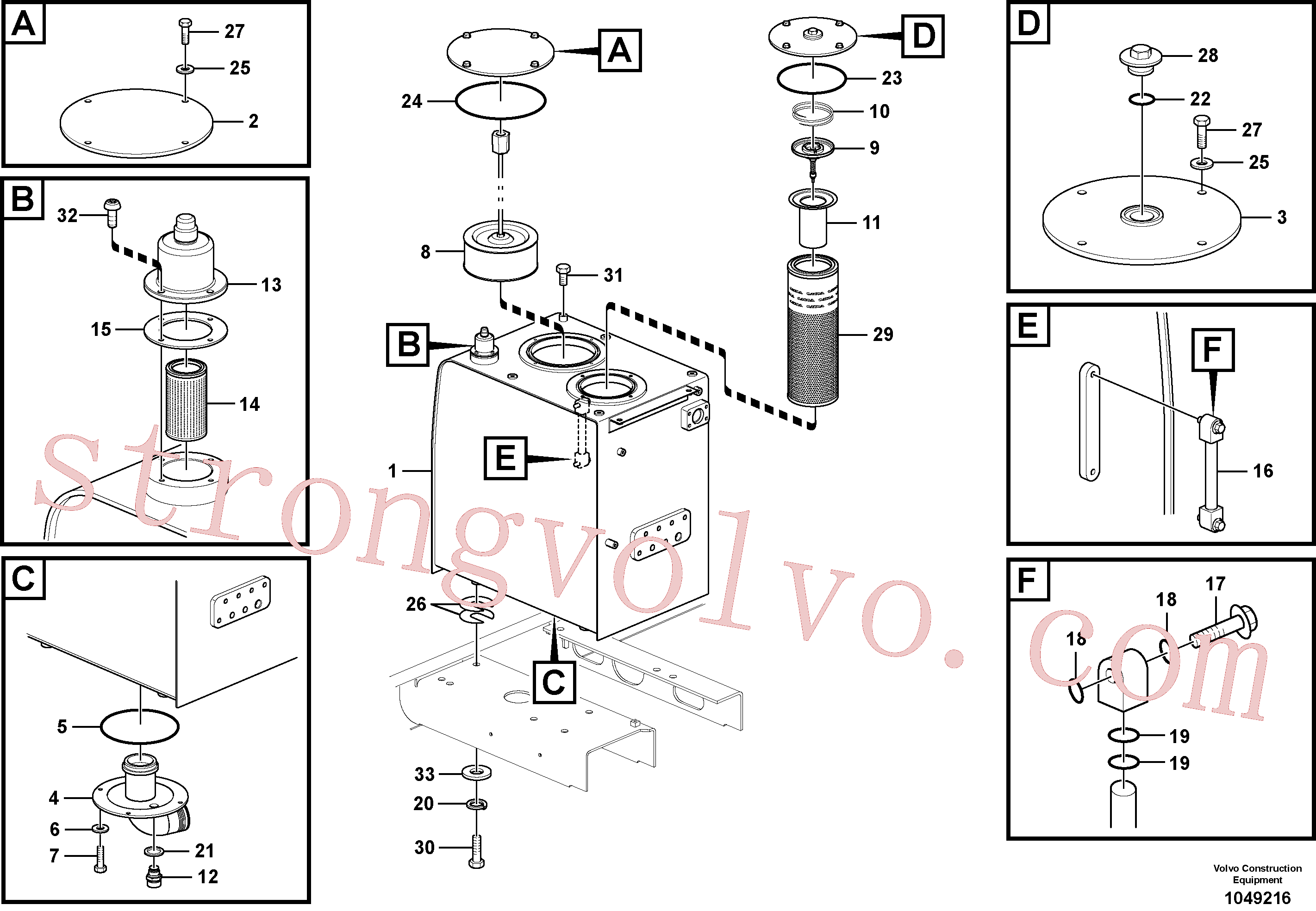 VOE14525449 Volvo Depósito de óleo hidráulico(1049216 Montagem)
