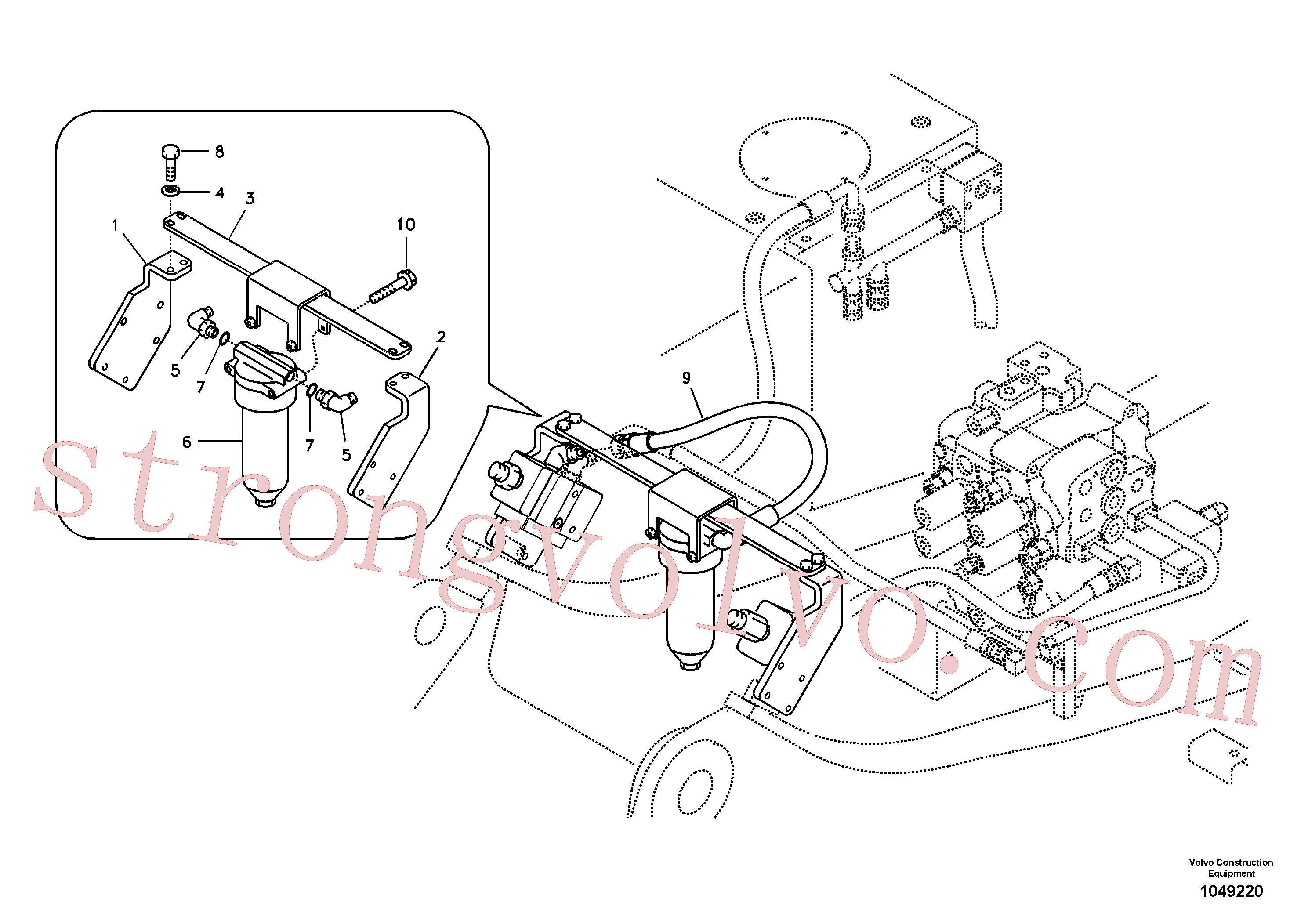 SA9451-06214 Volvo Hidráulica de serviço, martelo e cortador para filtro de retorno(1049220 Montagem)