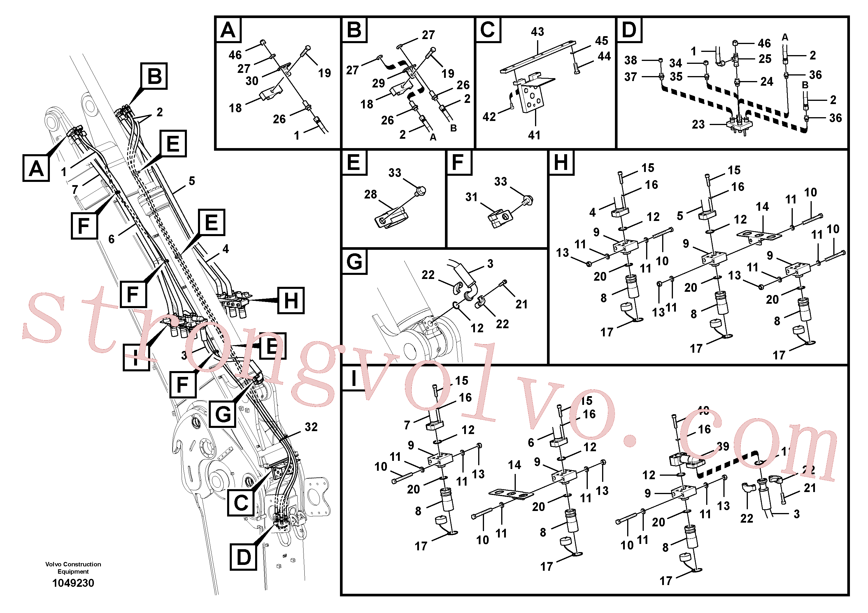 VOE14357364 Volvo Hidráulica de serviço, cilindro do braço de afundamento na lança.(1049230 Montagem)