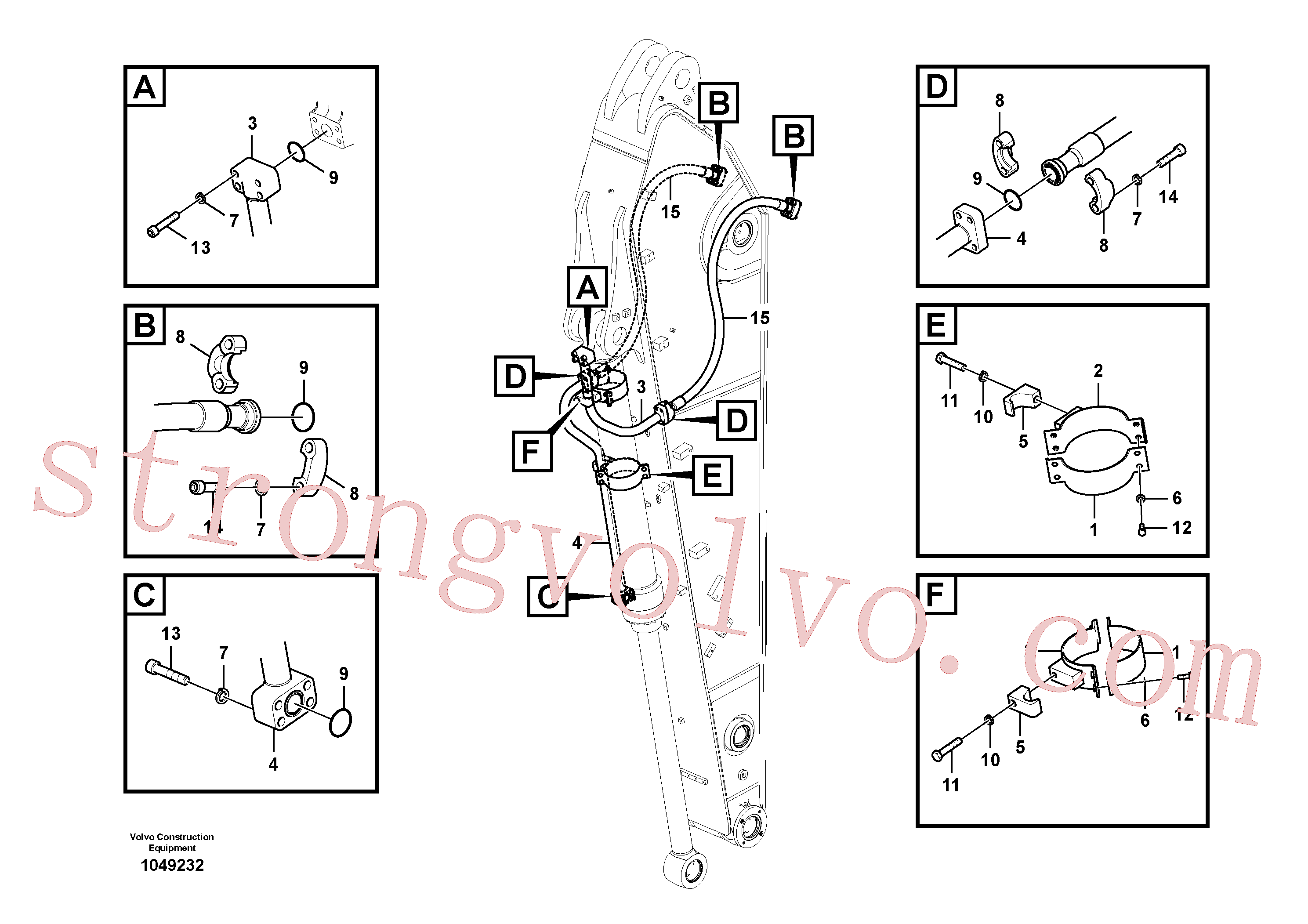 VOE14677233 Volvo Hidráulica de serviço, cilindro do balde no braço de afundamento(1049232 Montagem)
