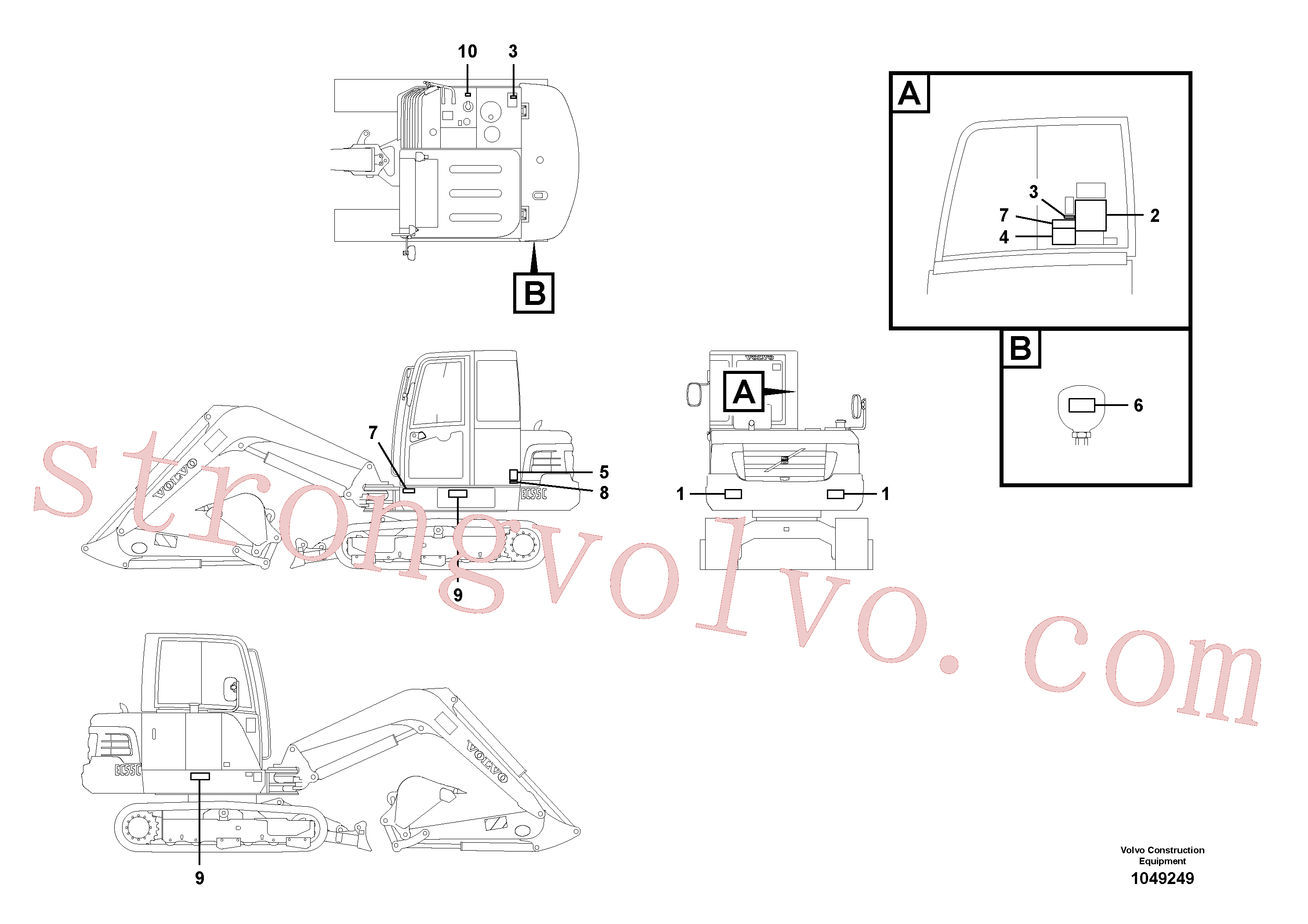 SA1192-04700 Volvo Etiquetas adesivas(1049249 Montagem)