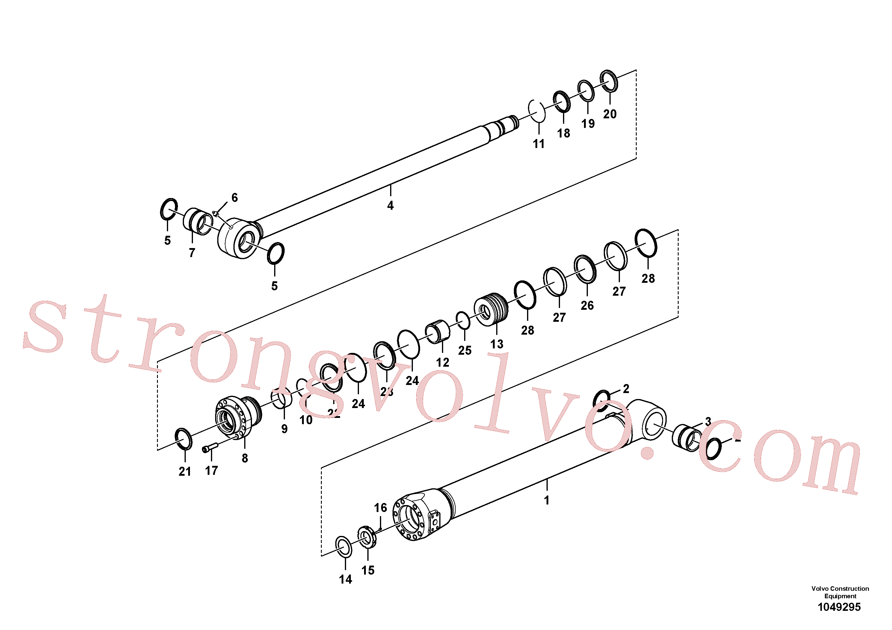 VOE14619365 Volvo Cilindro de balde(1049295 Montagem)
