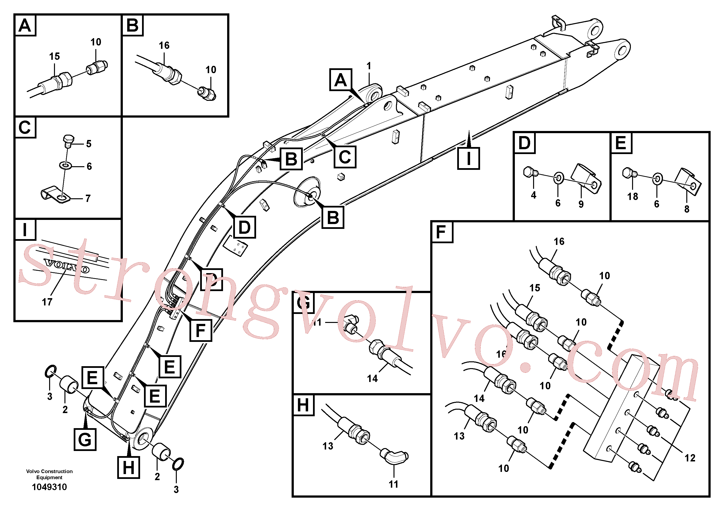Atacado VOE14880656 Mangueira completa Volvo escavadeira