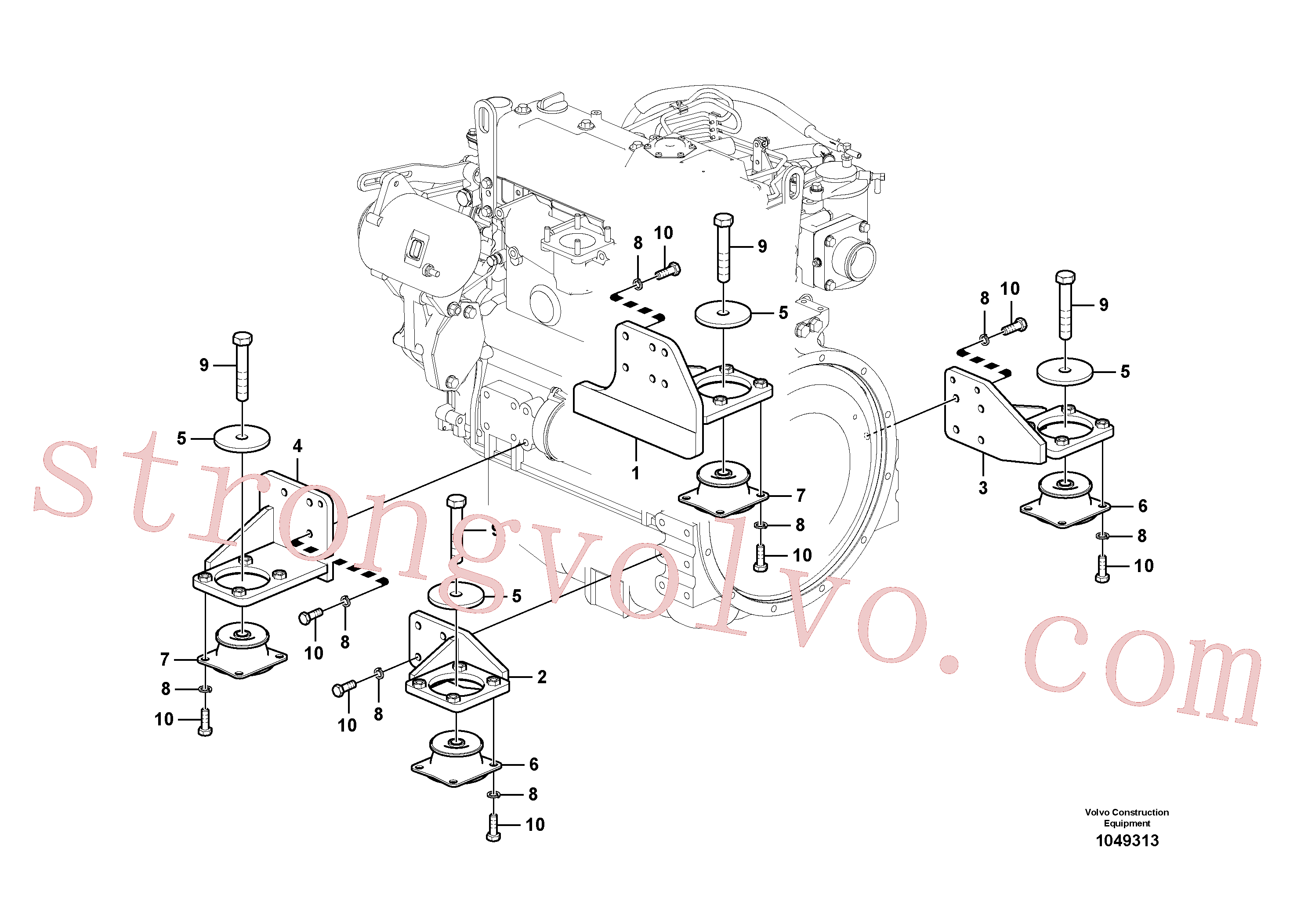 ZM8095900 Volvo Apoio do motor(1049313 Montagem)