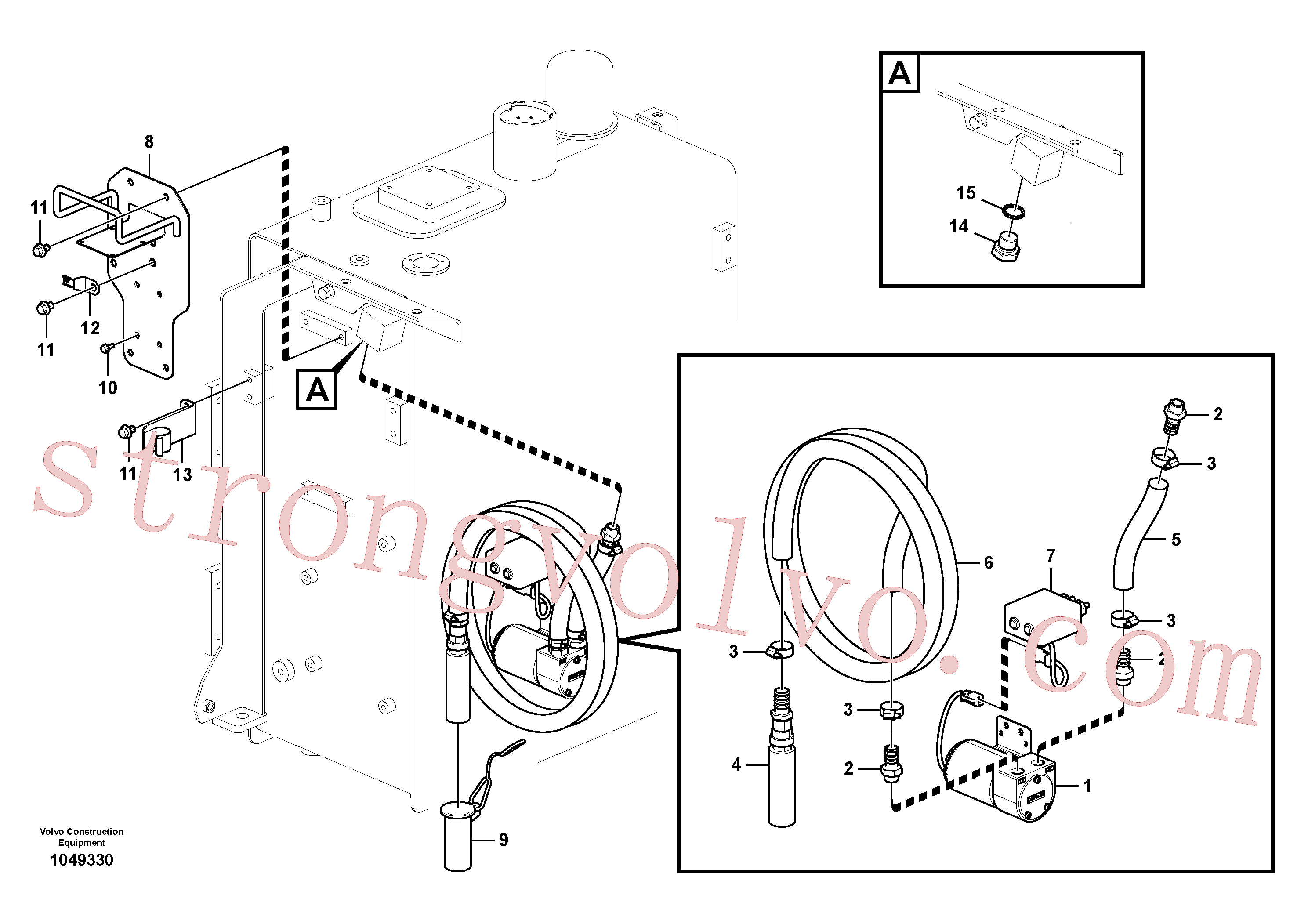 VOE14543309 Volvo Bomba de enchimento do combustível com detalhes de montagem(1049330 Montagem)