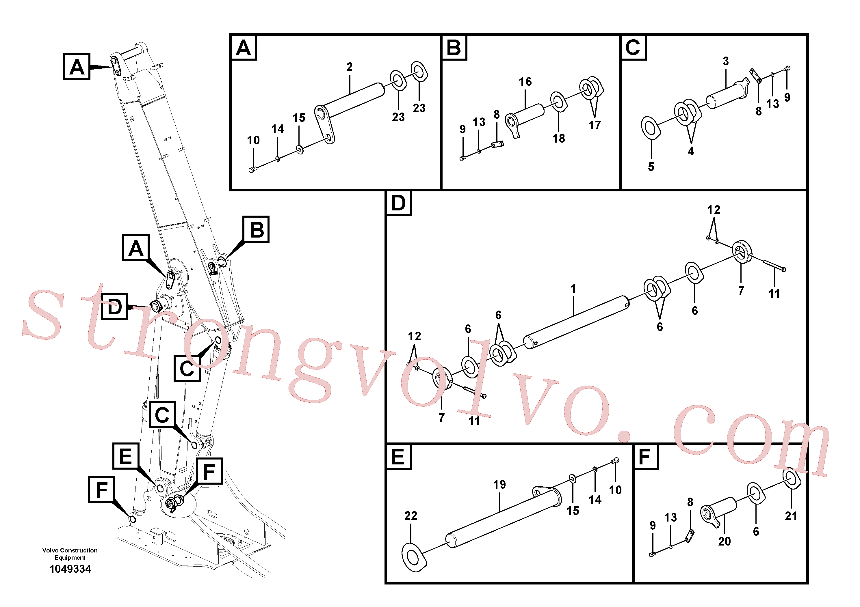 VOE14551608 Volvo Tirantes para a lança ajustável(1049334 Montagem)