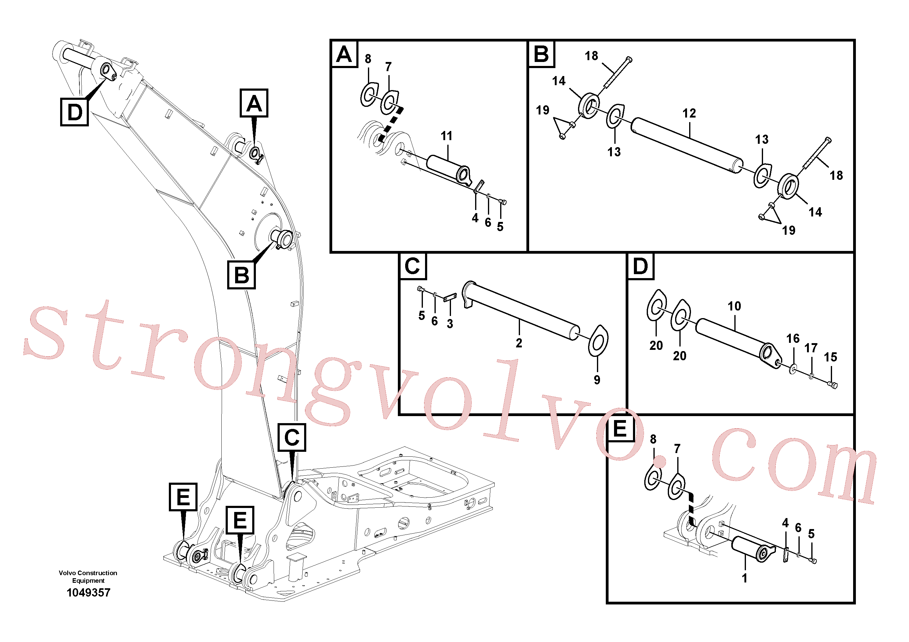 VOE14500229 Volvo Tirantes para a lança(1049357 Montagem)