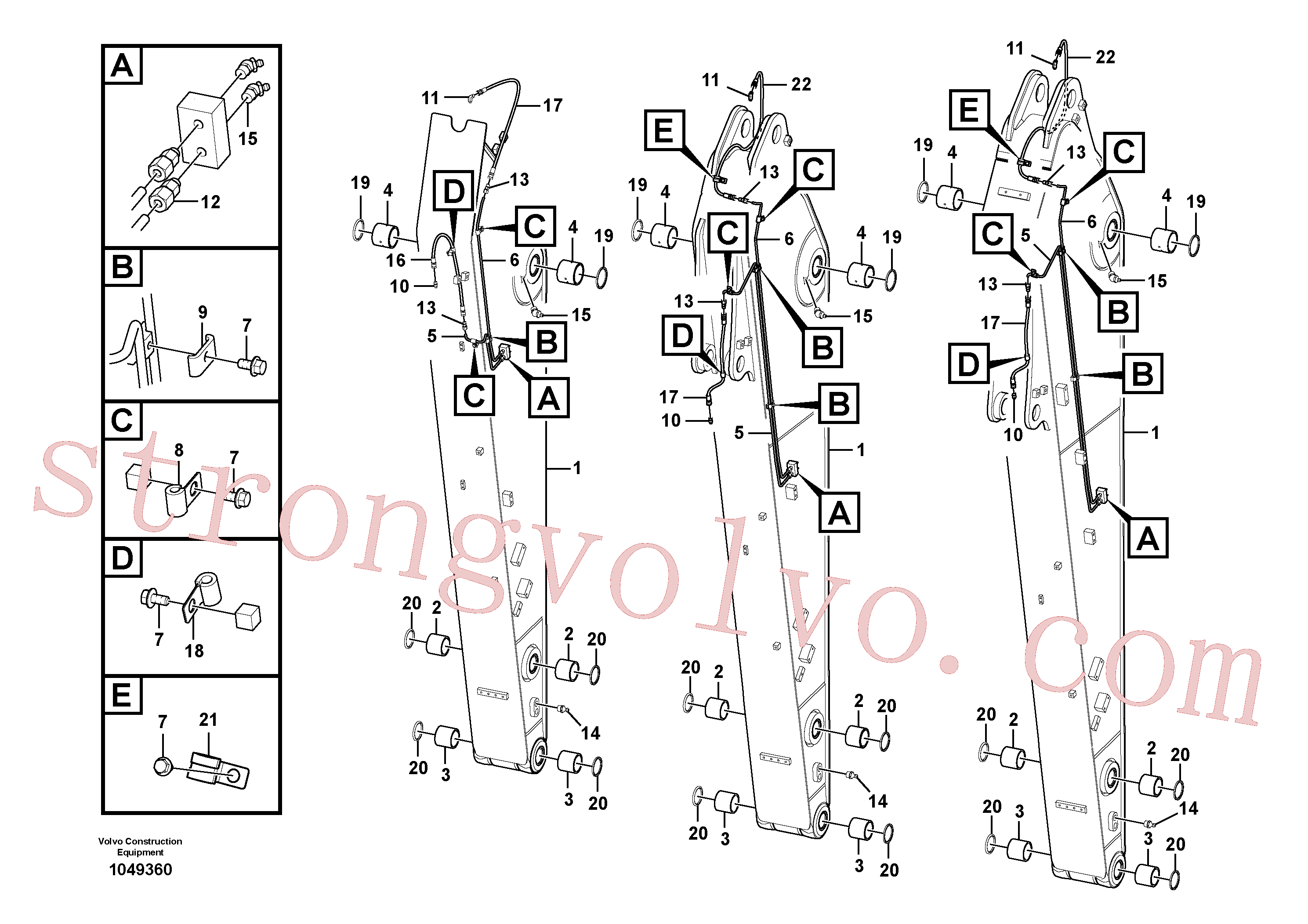 VOE14548168 Volvo Tubagem de massa e do braço de afundamento com sede da tubagem(1049360 Montagem)