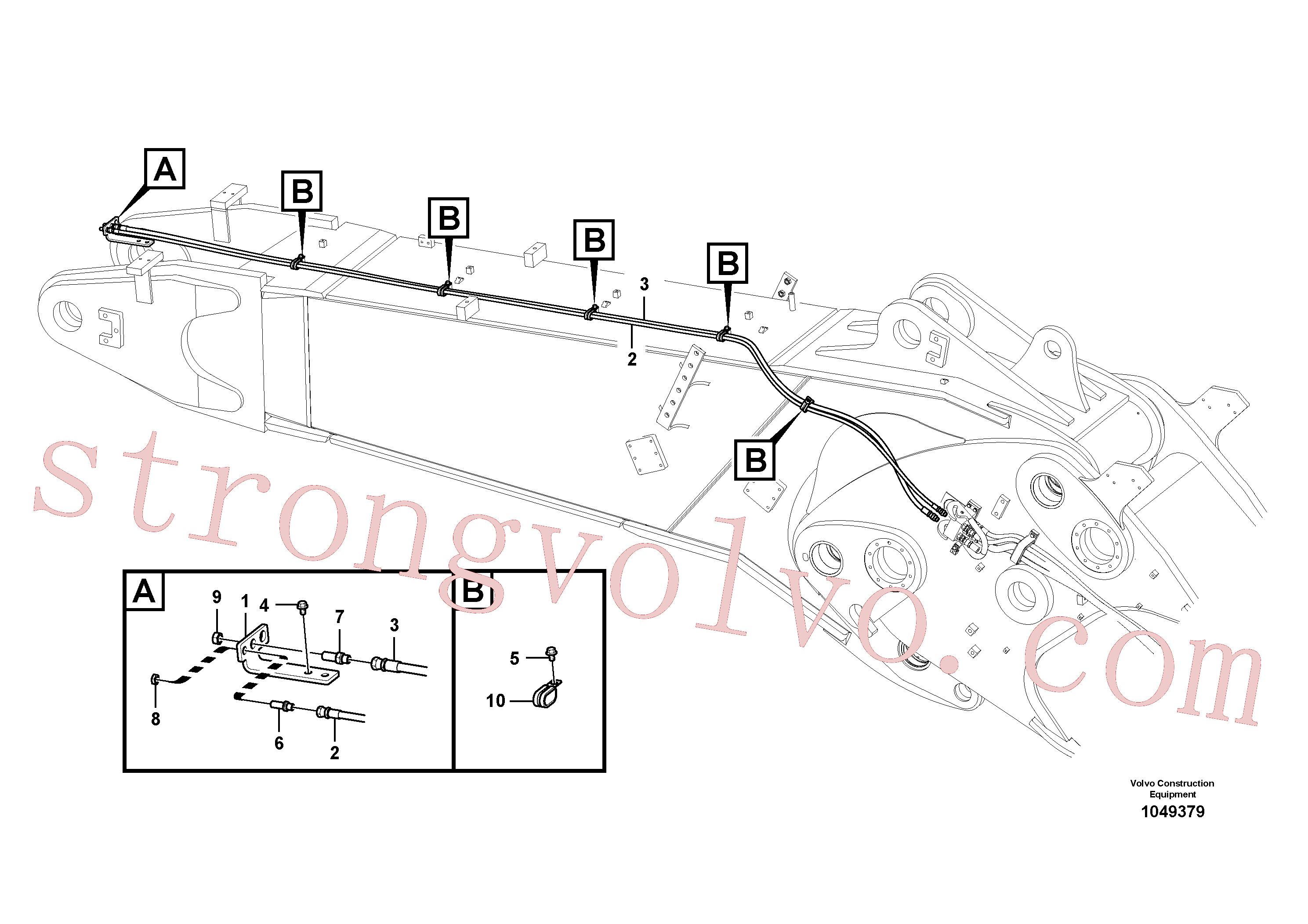 SA9451-03692 Volvo Hidráulica de serviço, encaixe rápido na lança(1049379 Montagem)