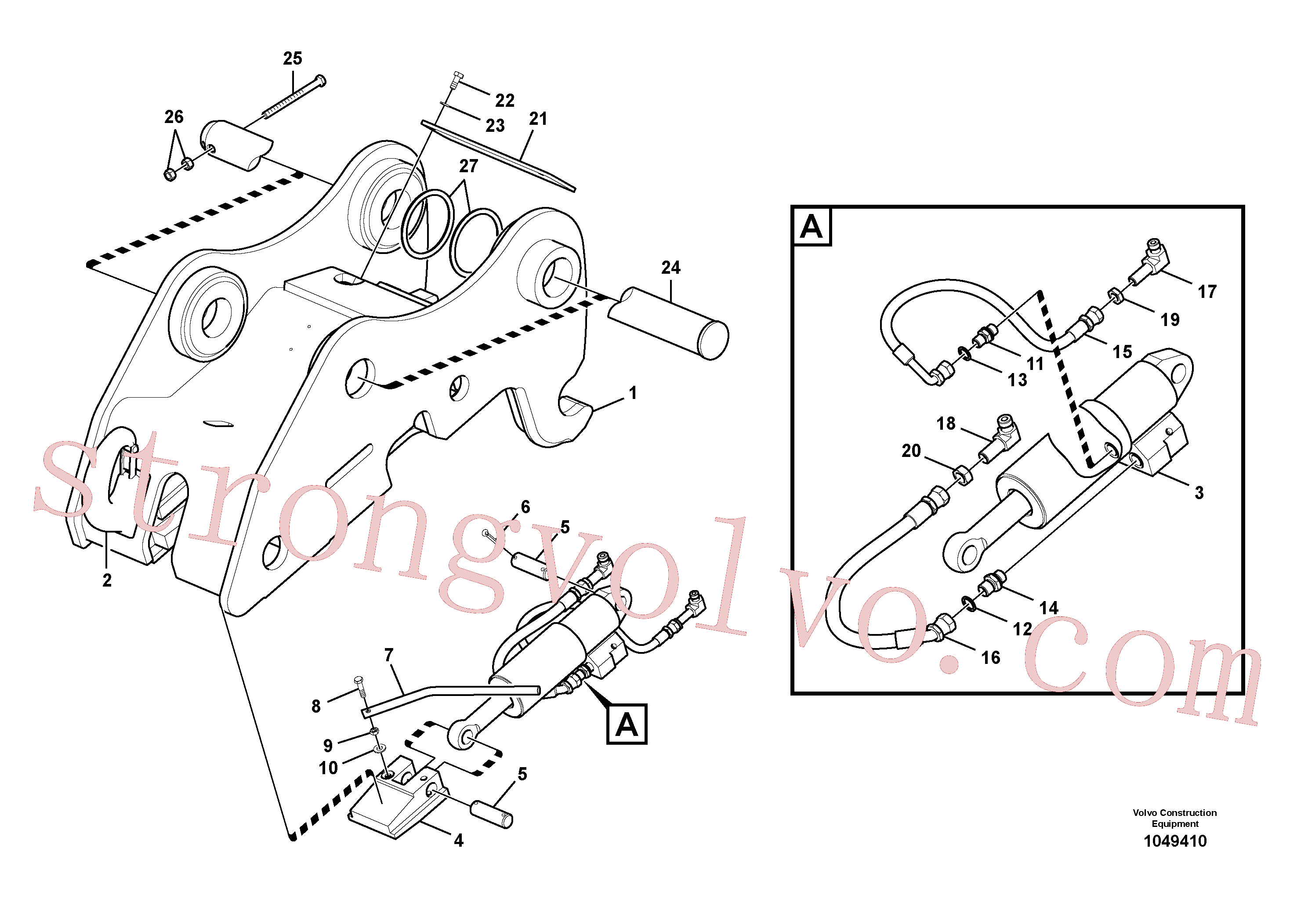 VOE14508370 Volvo Suporte de acoplamento, QuickFit(1049410 Montagem)