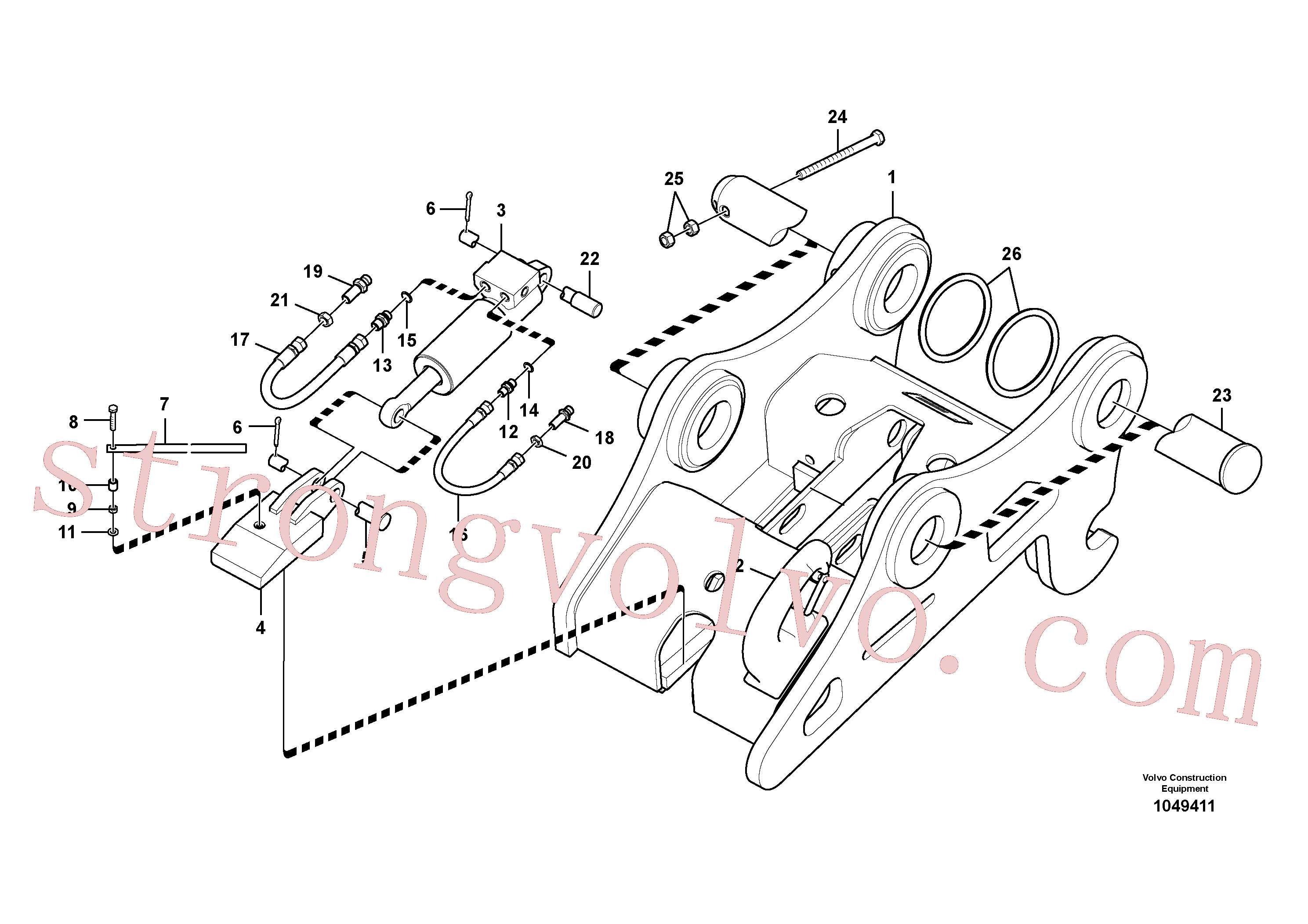 VOE14609909 Volvo Suporte de acoplamento, QuickFit(1049411 Montagem)