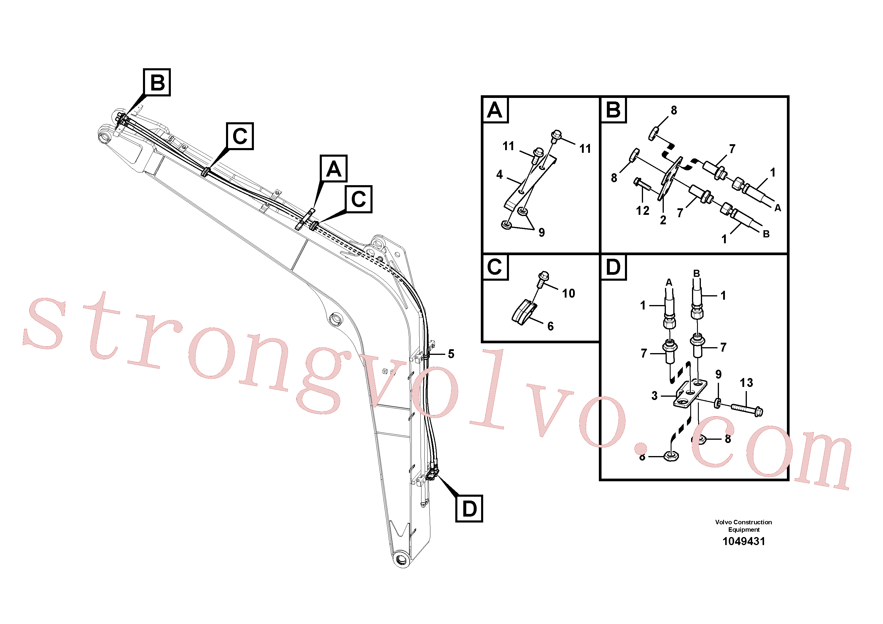 VOE14608143 Volvo Sistema hidráulico Quikfit, acoplamento, acção simples(1049431 Montagem)