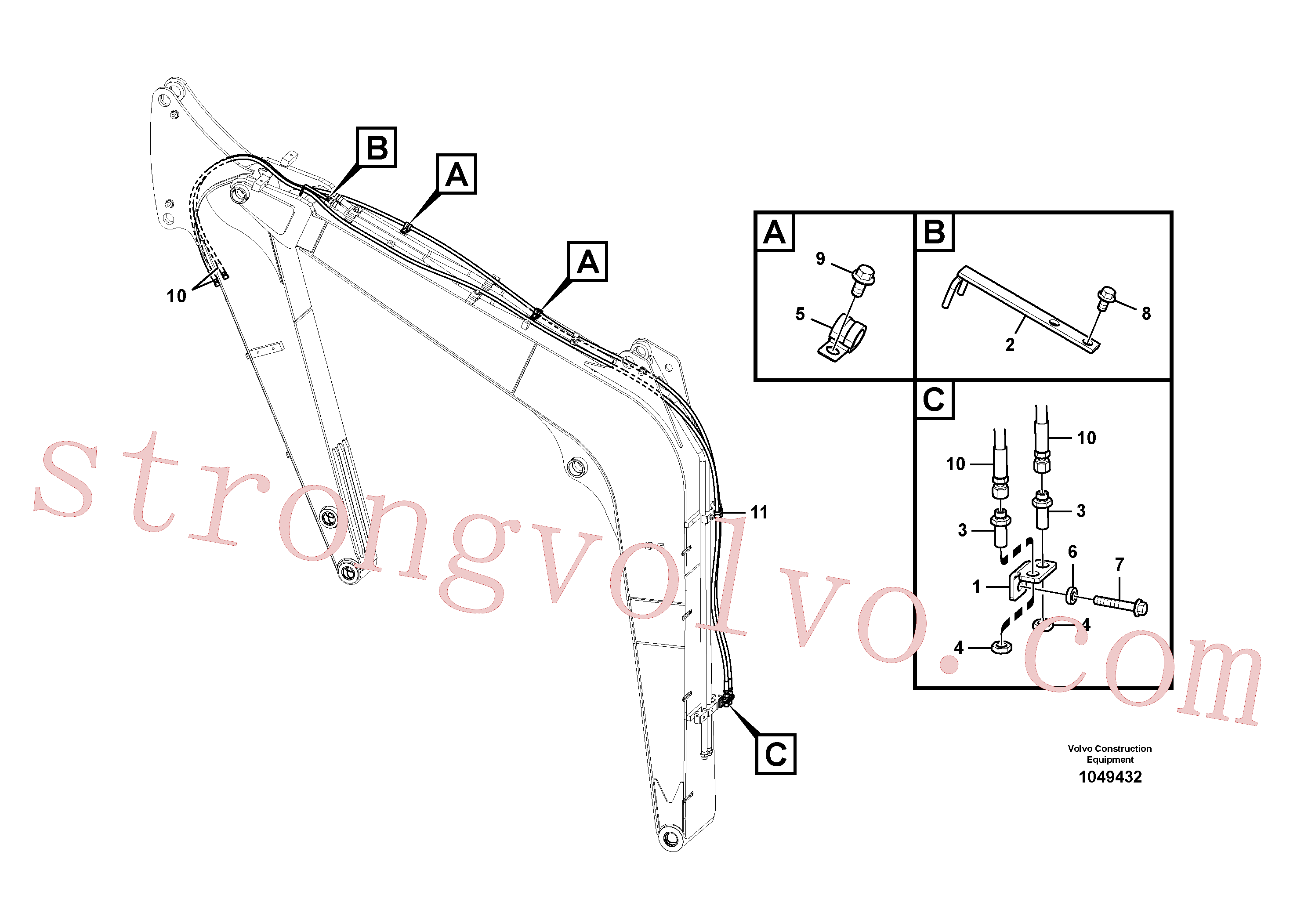 VOE14501898 Volvo Hidráulica de serviço, encaixe rápido na lança, Sistema hidráulico Quikfit, acoplamento, acção simples(1049432 Montagem)