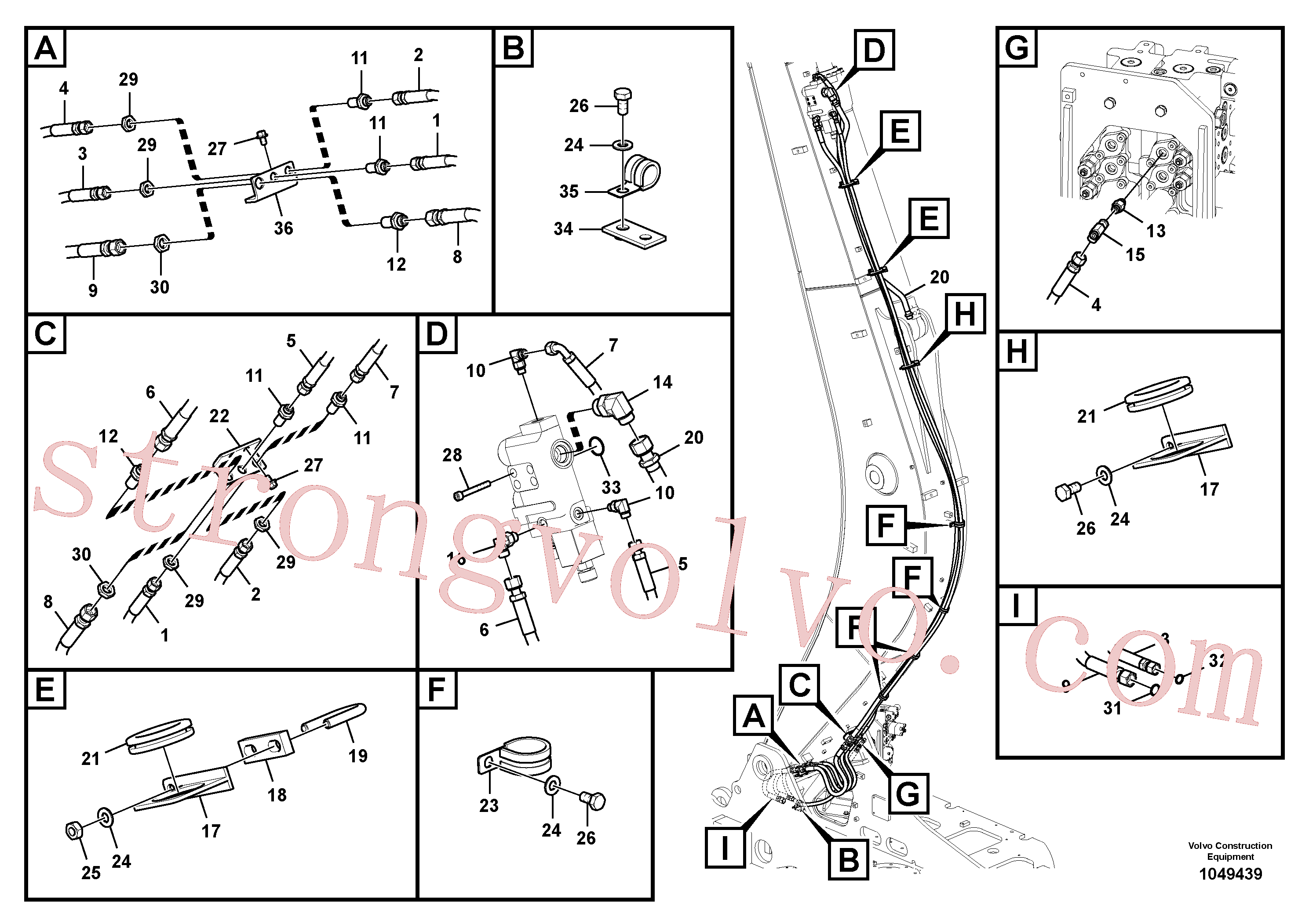 VOE14570353 Volvo Hidráulica de serviço, ruptura do braço de afundamento(1049439 Montagem)