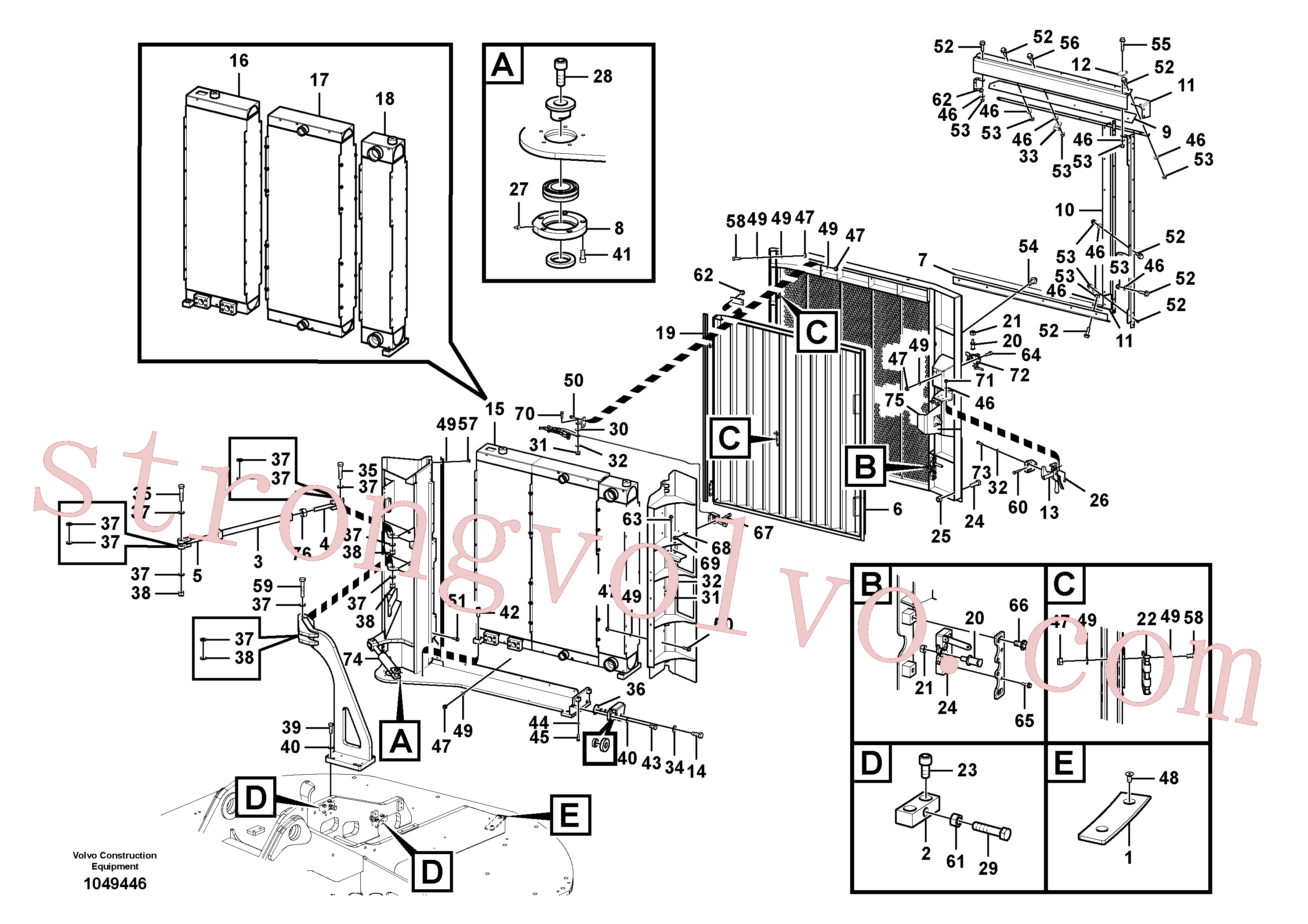 VOE992048 Volvo Radiador(1049446 Montagem)