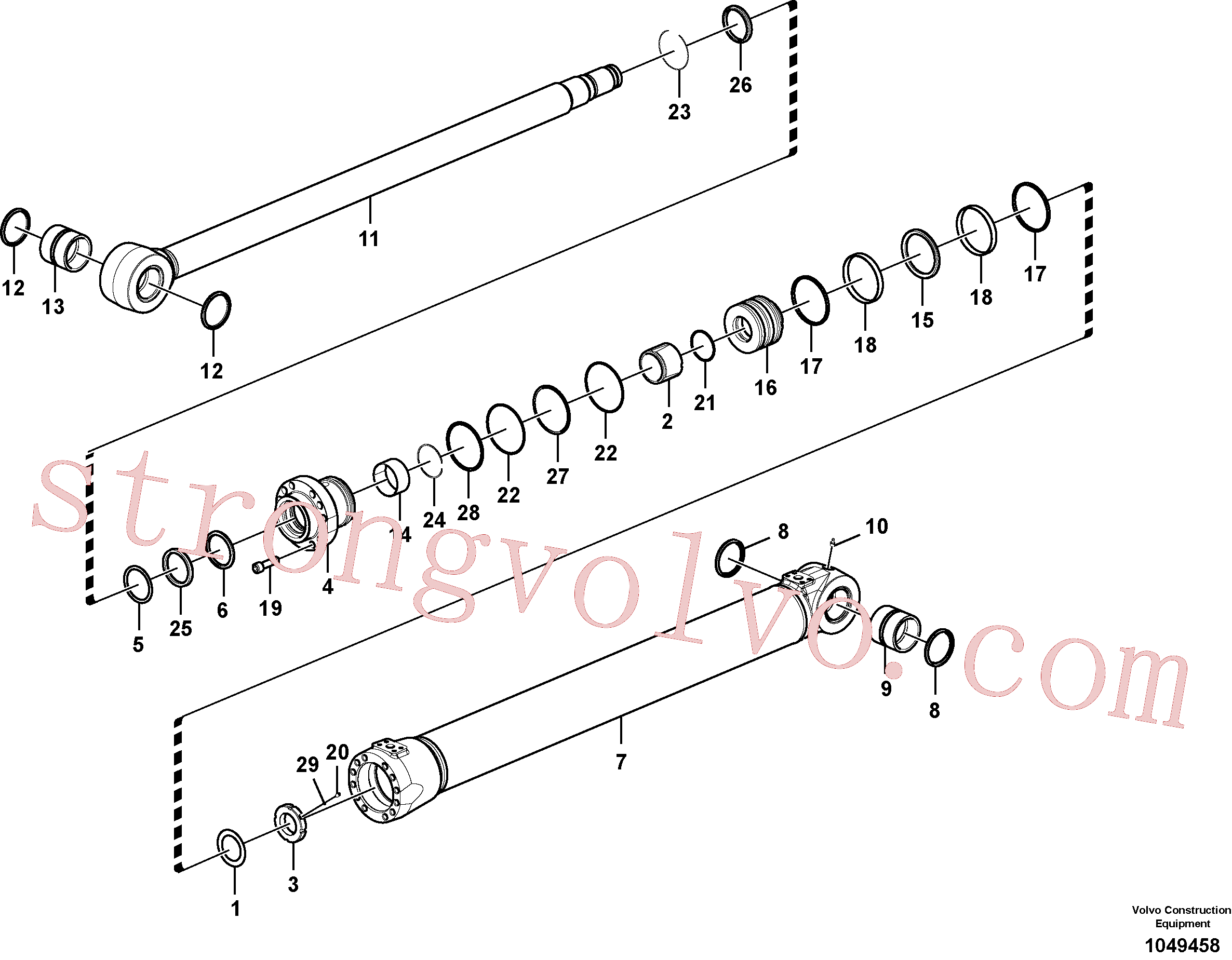 VOE14514446 Volvo Cilindro da lança(1049458 Montagem)