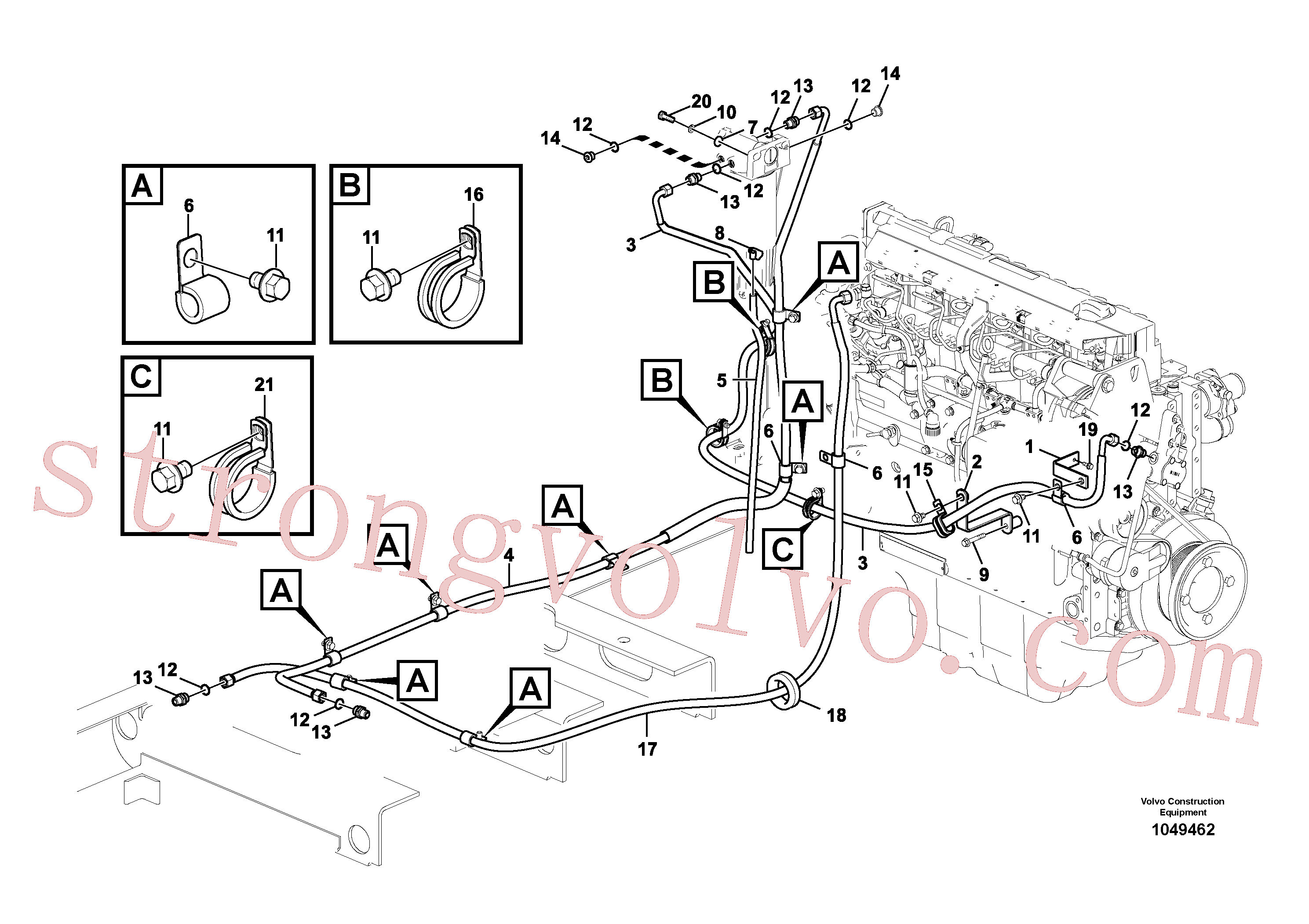 VOE14512894 Volvo Tubo de combustível - depósito de combustível(1049462 Montagem)