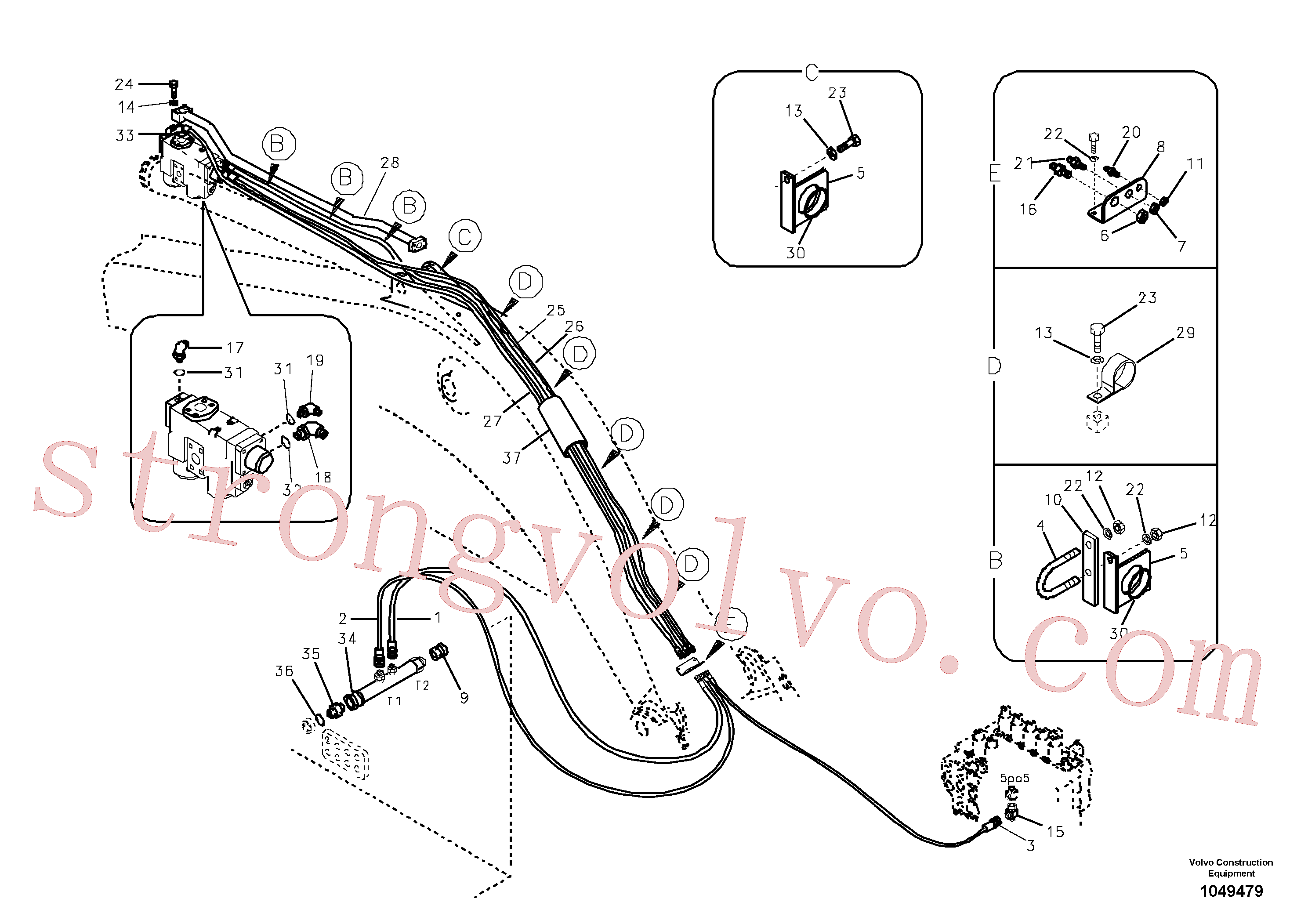 SA9411-96170 Volvo Hidráulica de serviço, ruptura do braço de afundamento(1049479 Montagem)