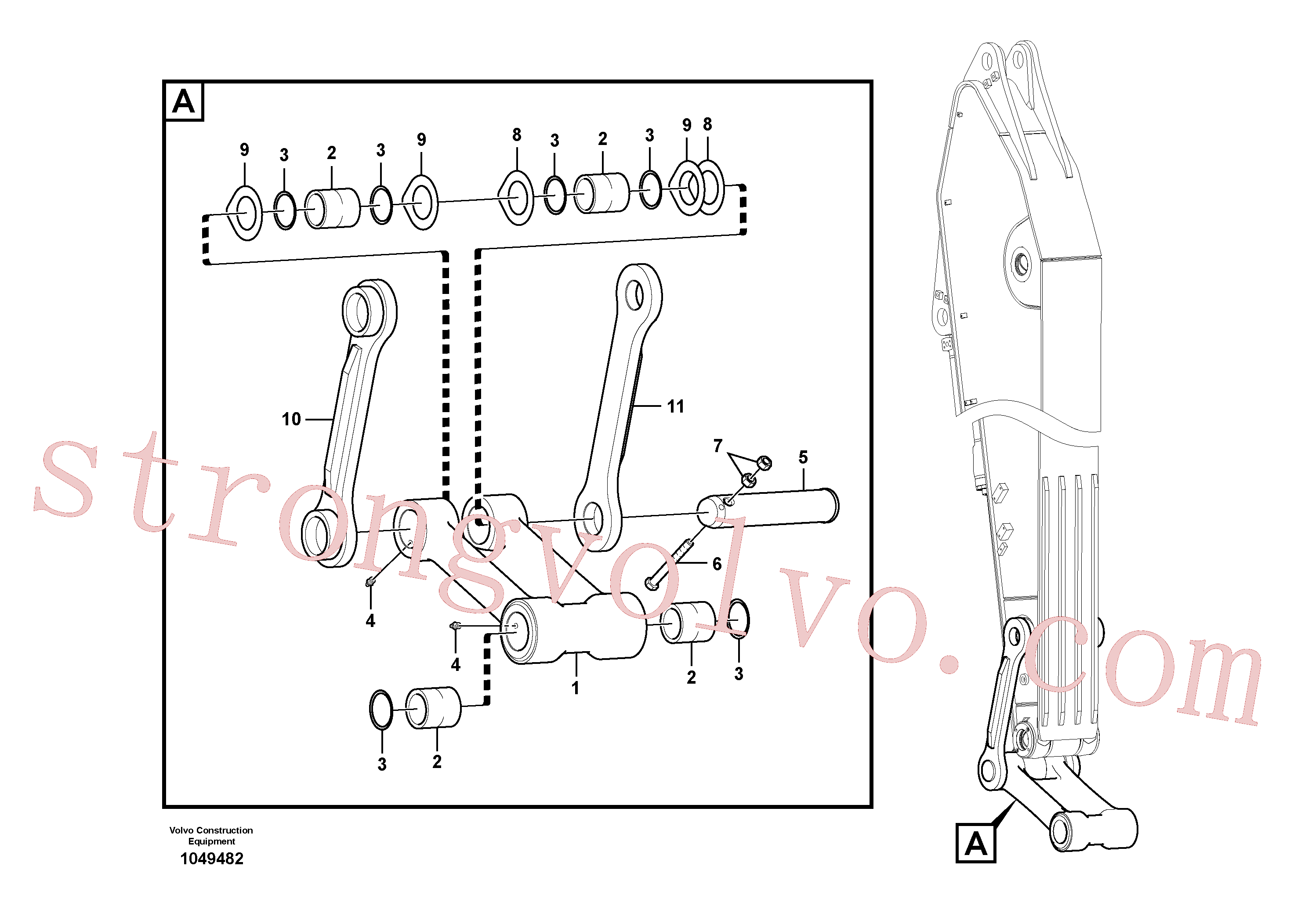 VOE14716437 Volvo Tirantes à haste de ligação(1049482 Montagem)