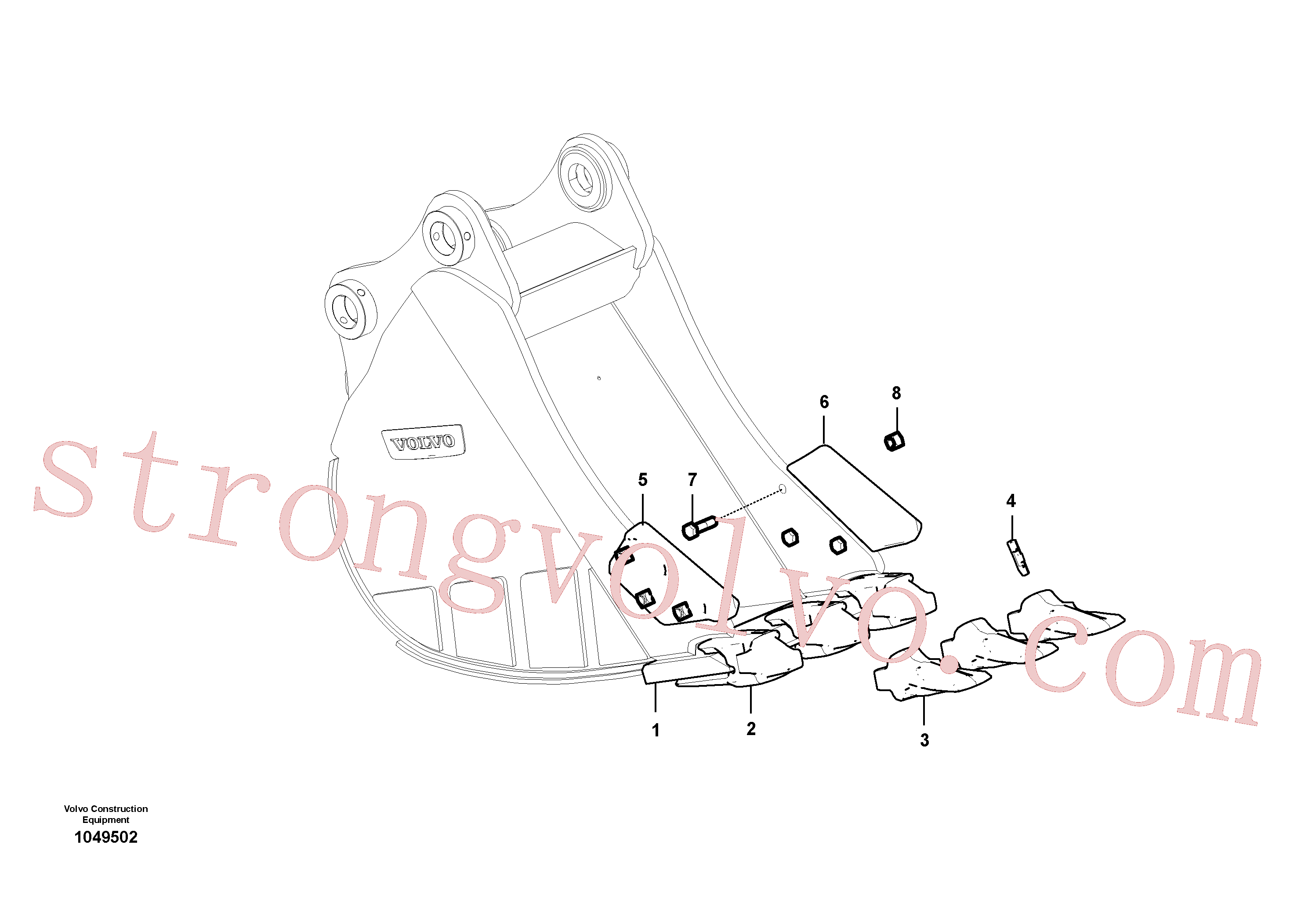 SA9012-53021 Parafuso Volvo escavadeira