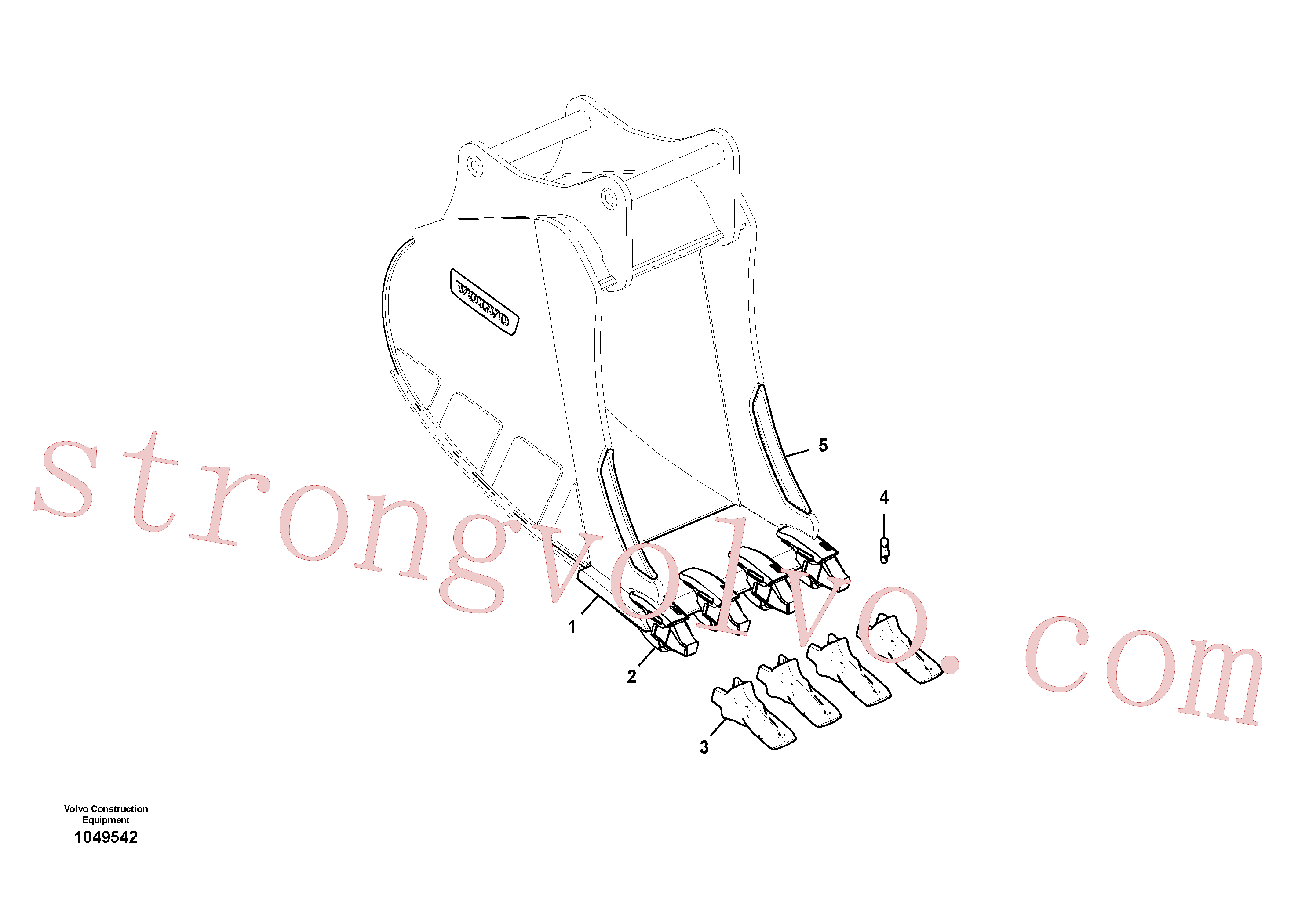 VOE14644055 Volvo Baldes para Quickfit (engate rápido)(1049542 Montagem)