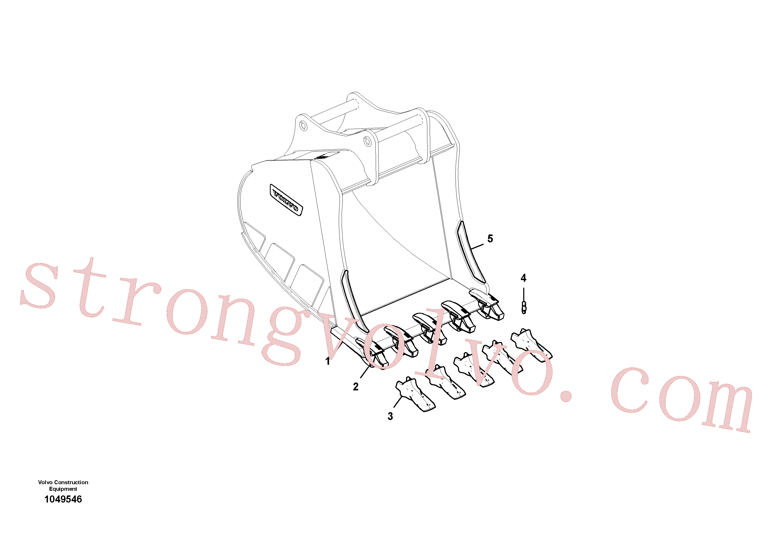 VOE14644055 Volvo Baldes para Quickfit (engate rápido)(1049546 Montagem)