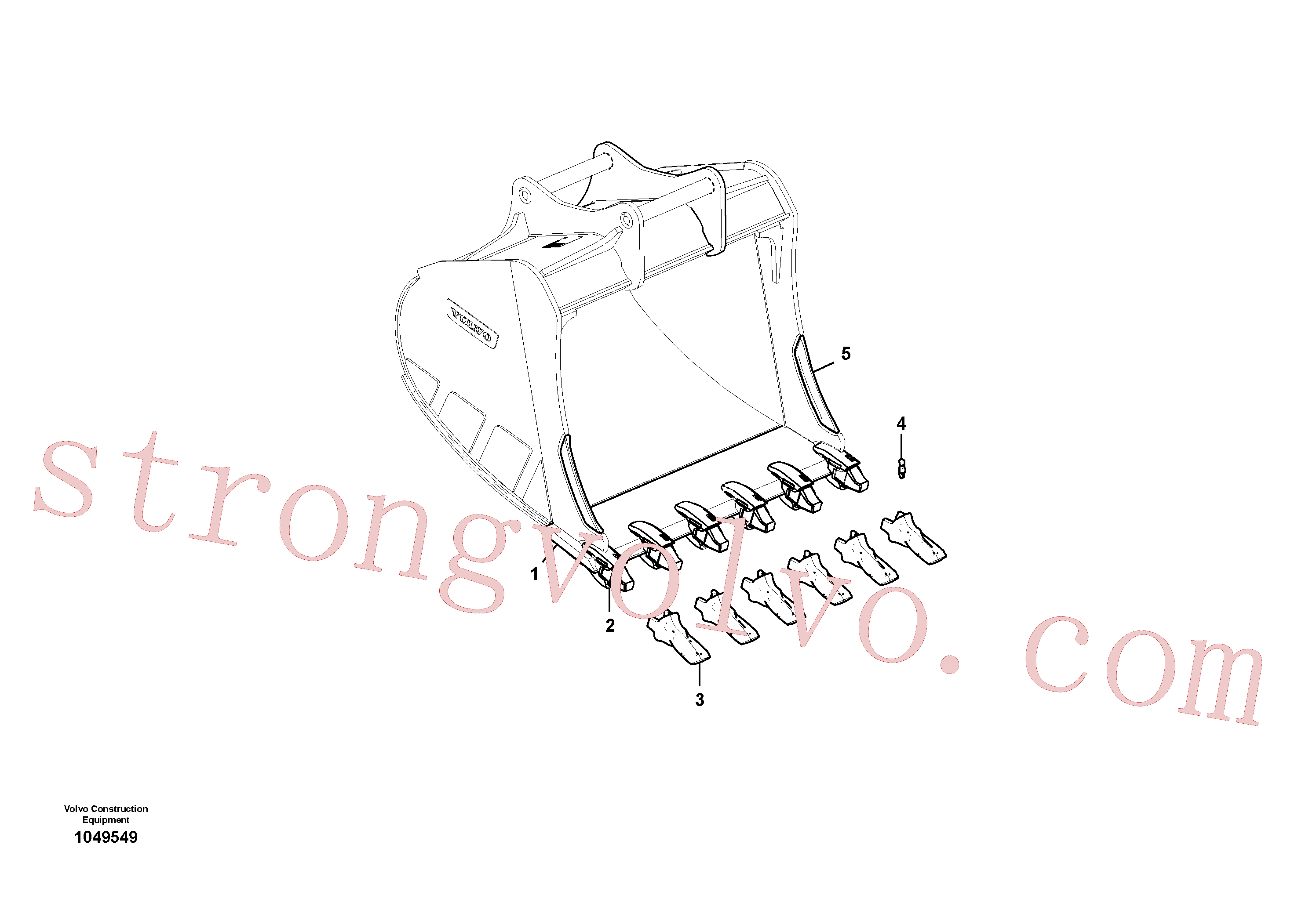 VOE14644055 Volvo Baldes para Quickfit (engate rápido)(1049549 Montagem)