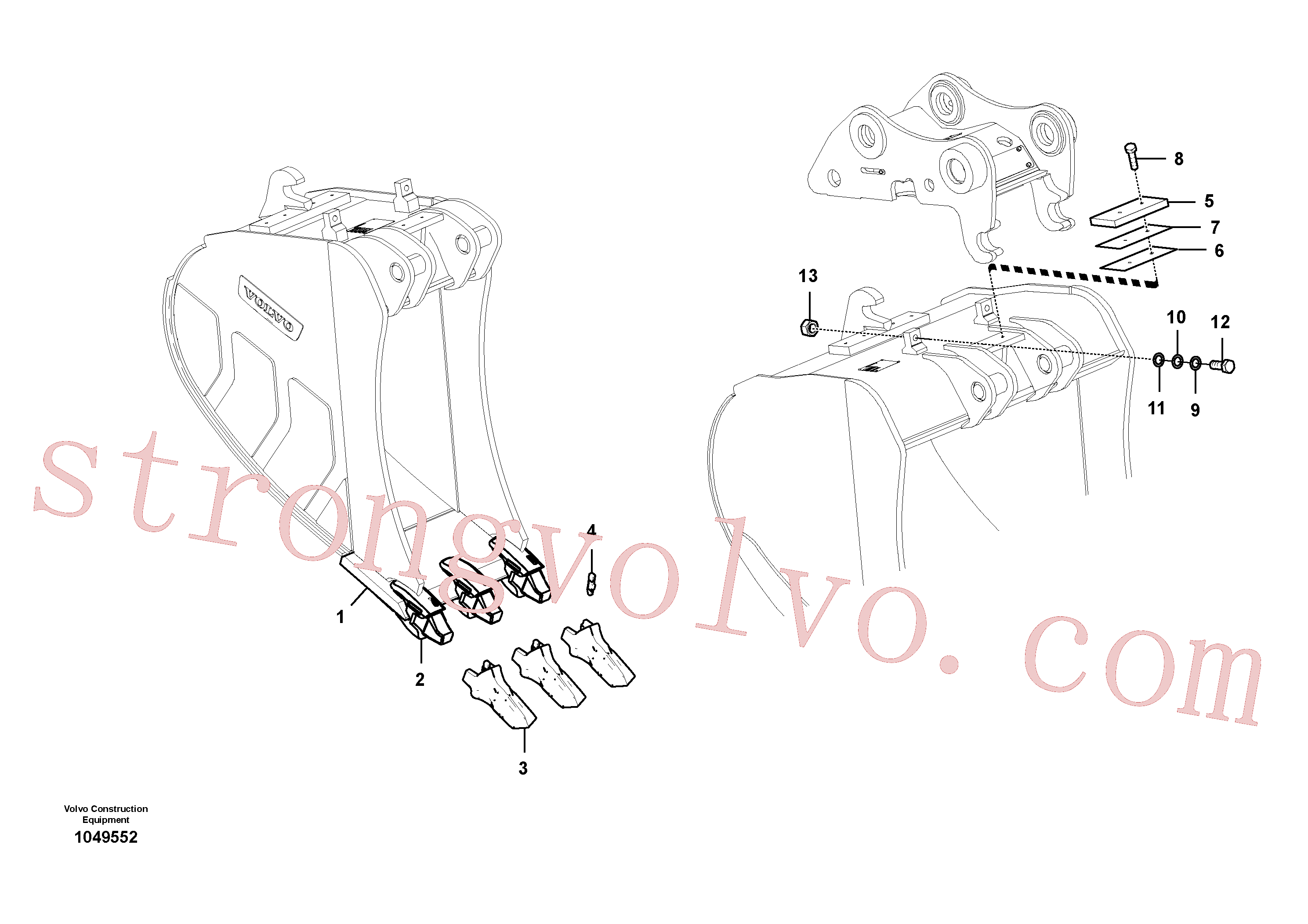 VOE14545283 Volvo Baldes para Quickfit (engate rápido)(1049552 Montagem)