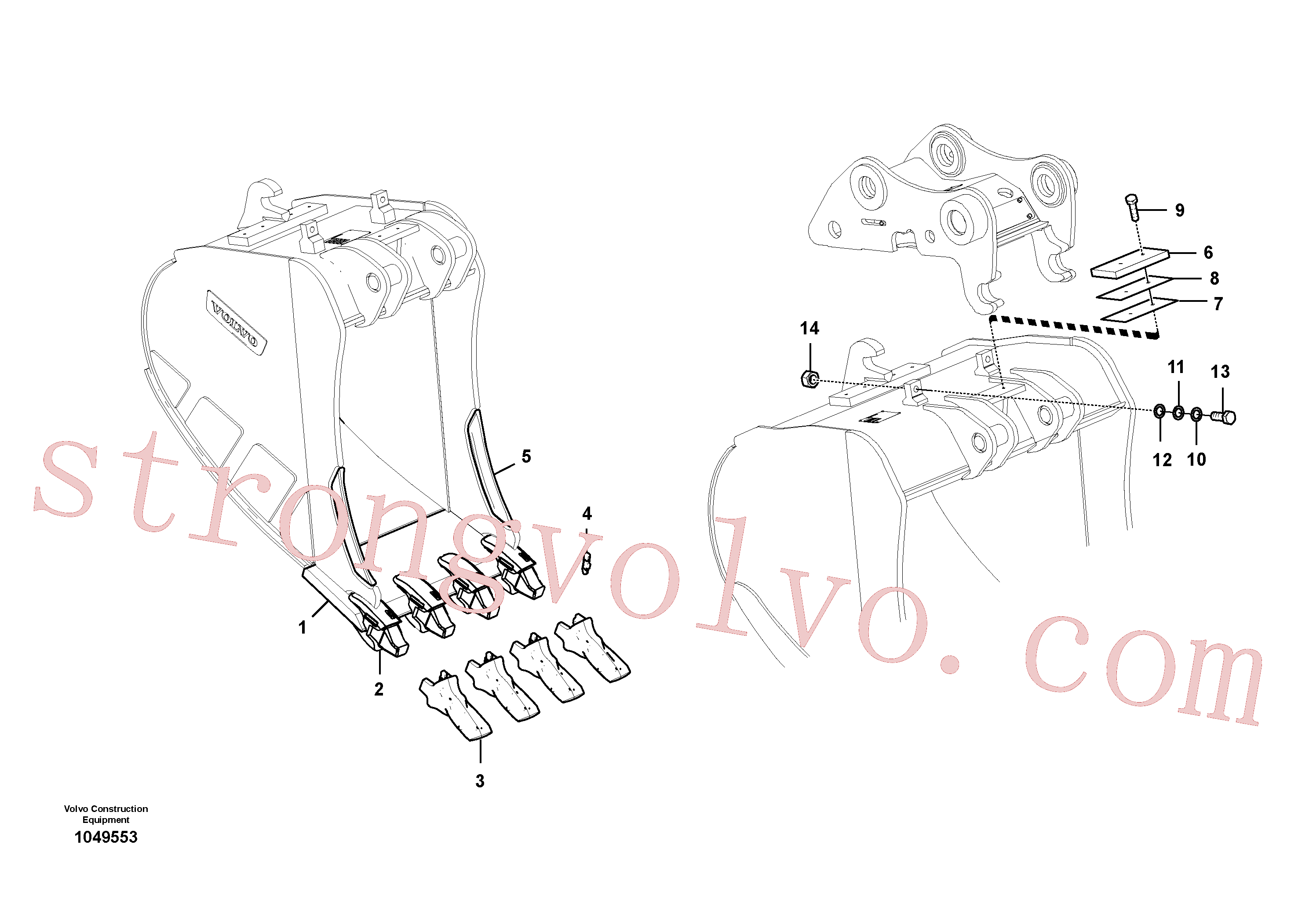VOE14545283 Calço de ajuste Inscreva-se para Volvo Acessórios para escavadeira