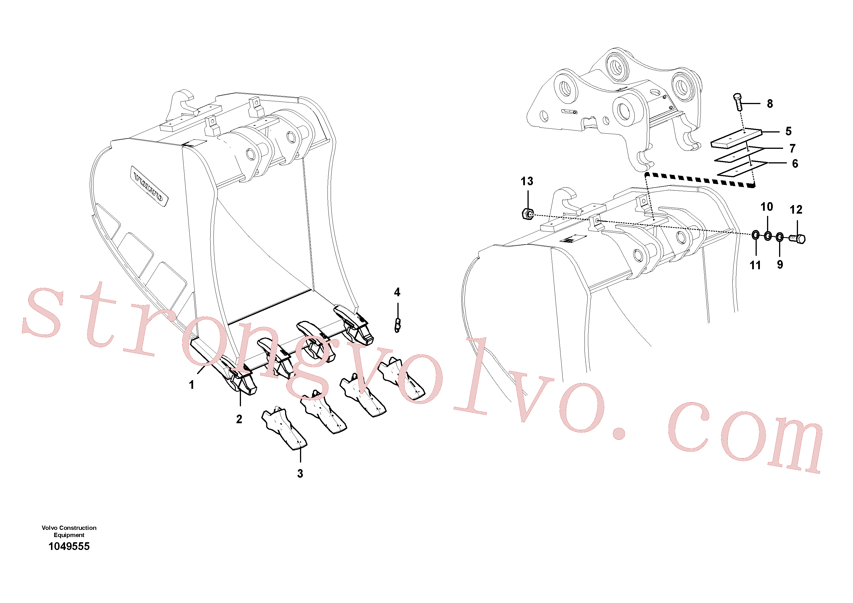 VOE14545283 Volvo Baldes para Quickfit (engate rápido)(1049555 Montagem)