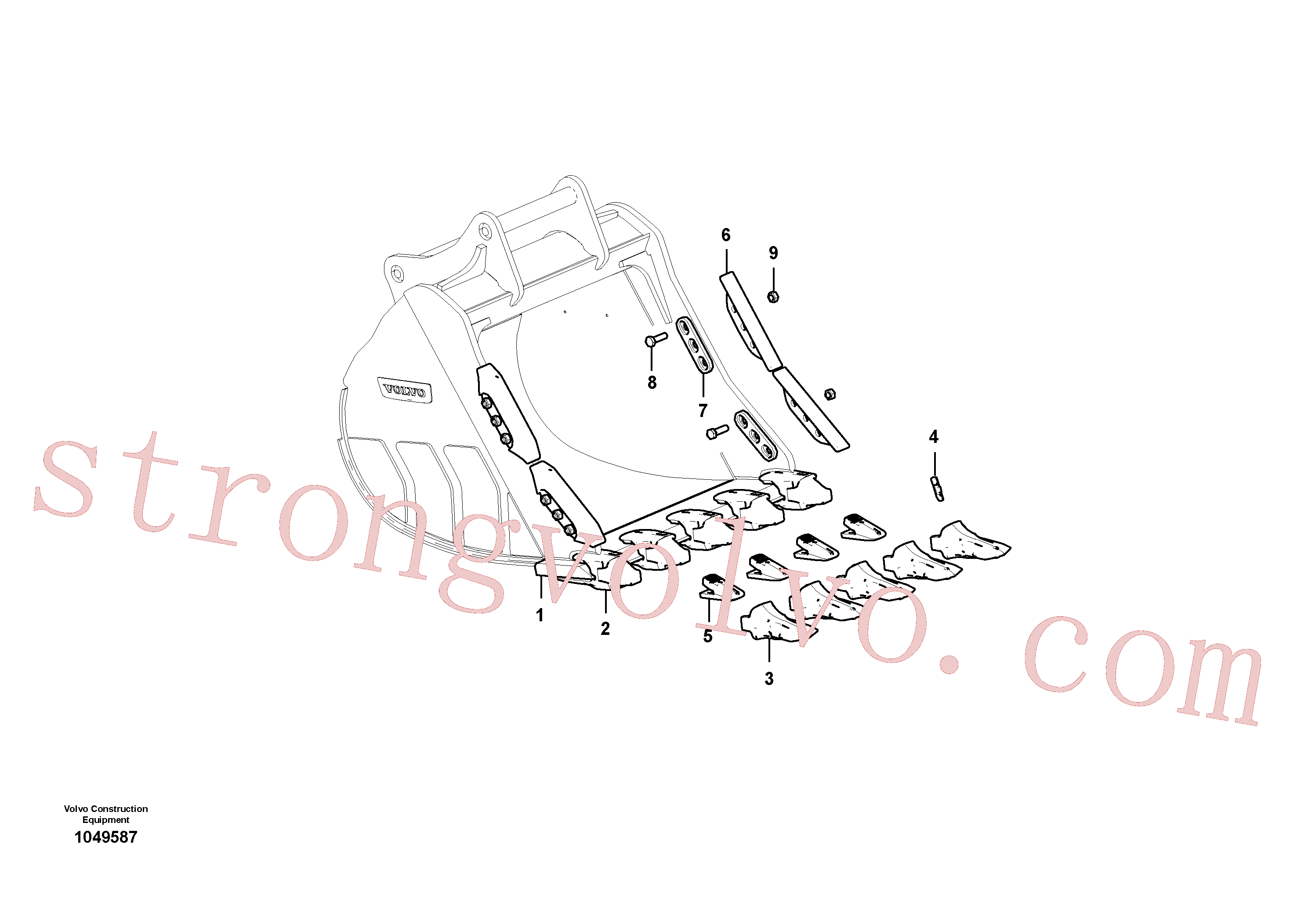 VOE14637216 Volvo Baldes para Quickfit (engate rápido)(1049587 Montagem)