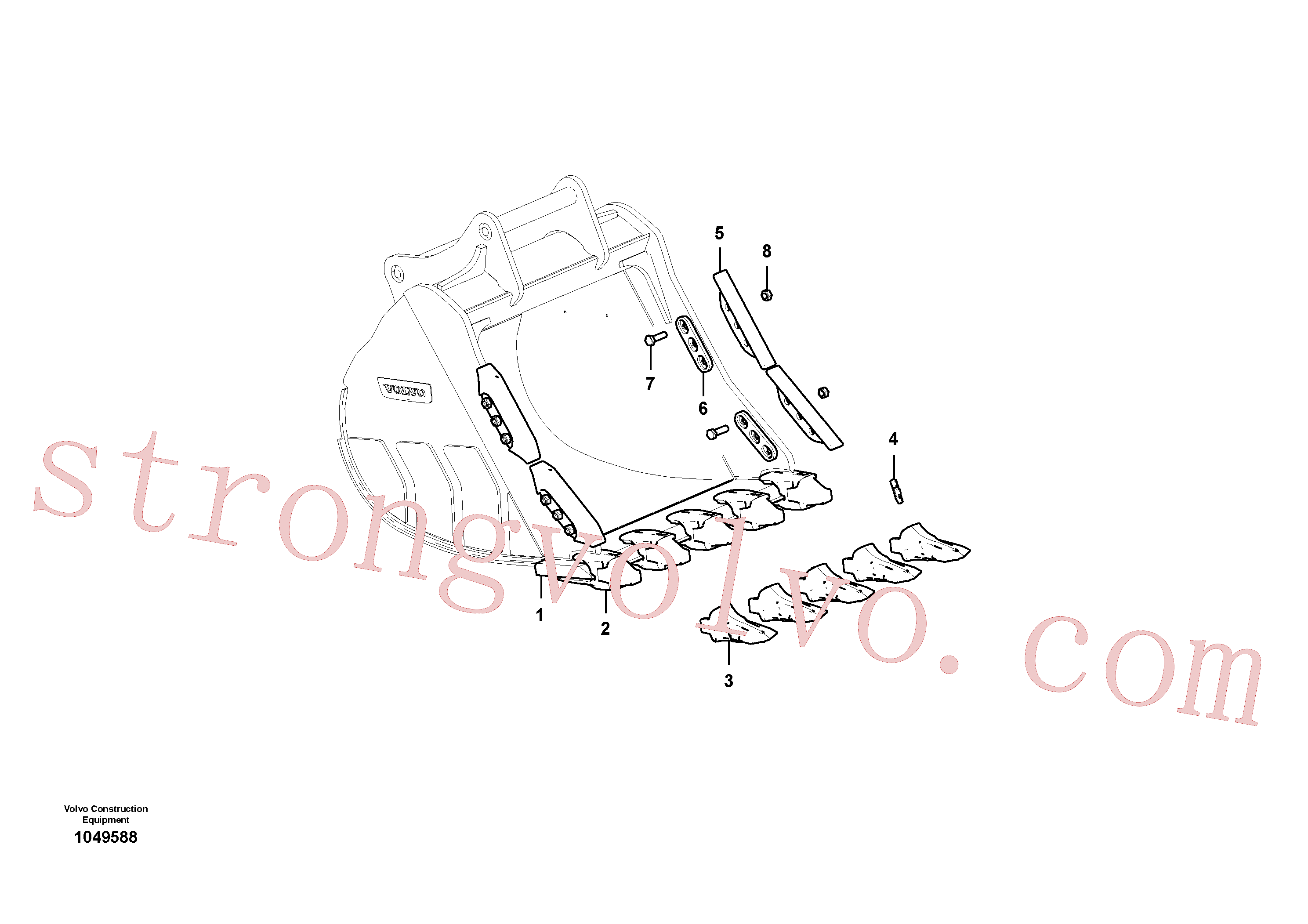 VOE14637216 Volvo Baldes para Quickfit (engate rápido)(1049588 Montagem)