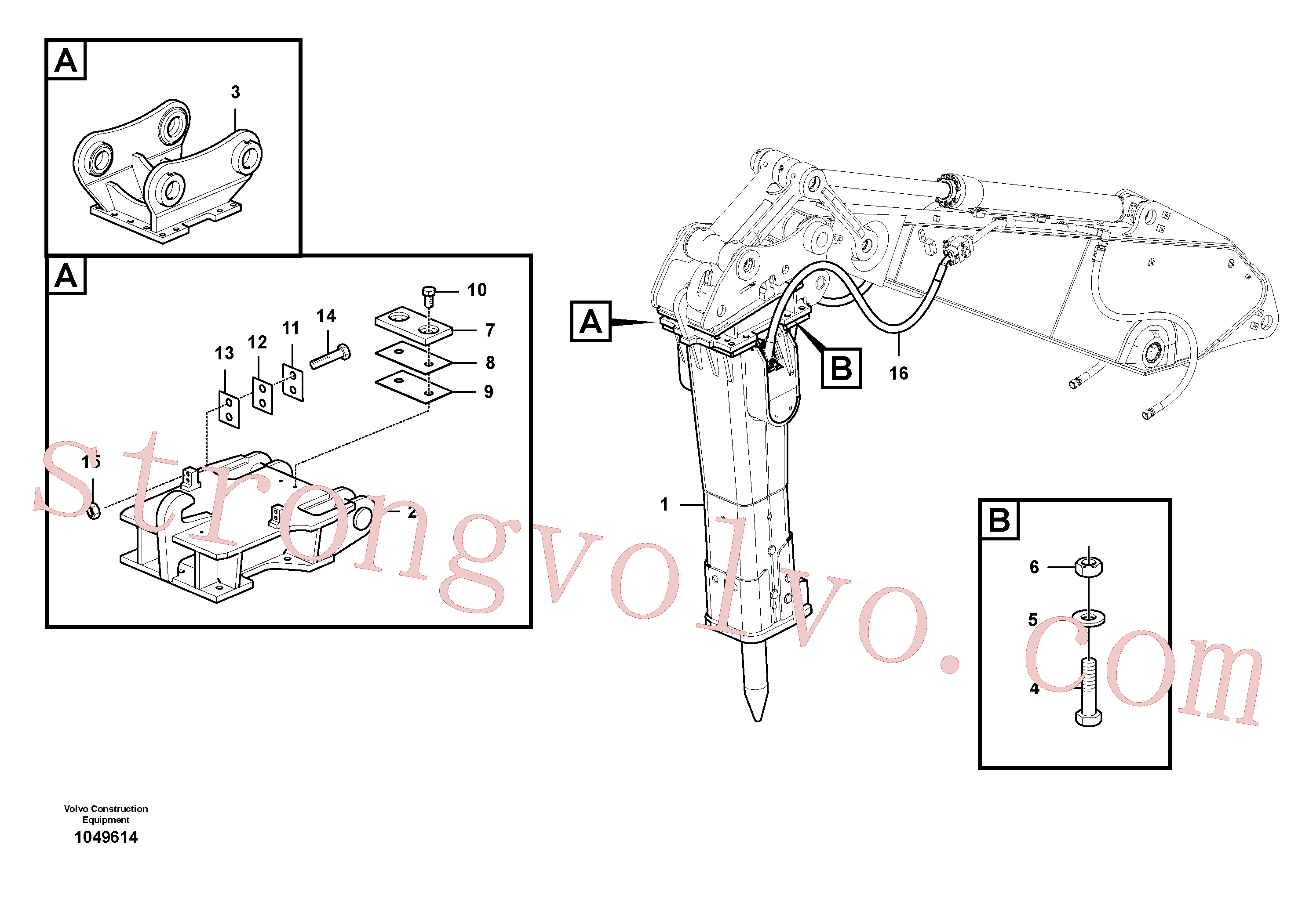 VOE14539937 Porca Inscreva-se para Volvo Acessórios para escavadeira