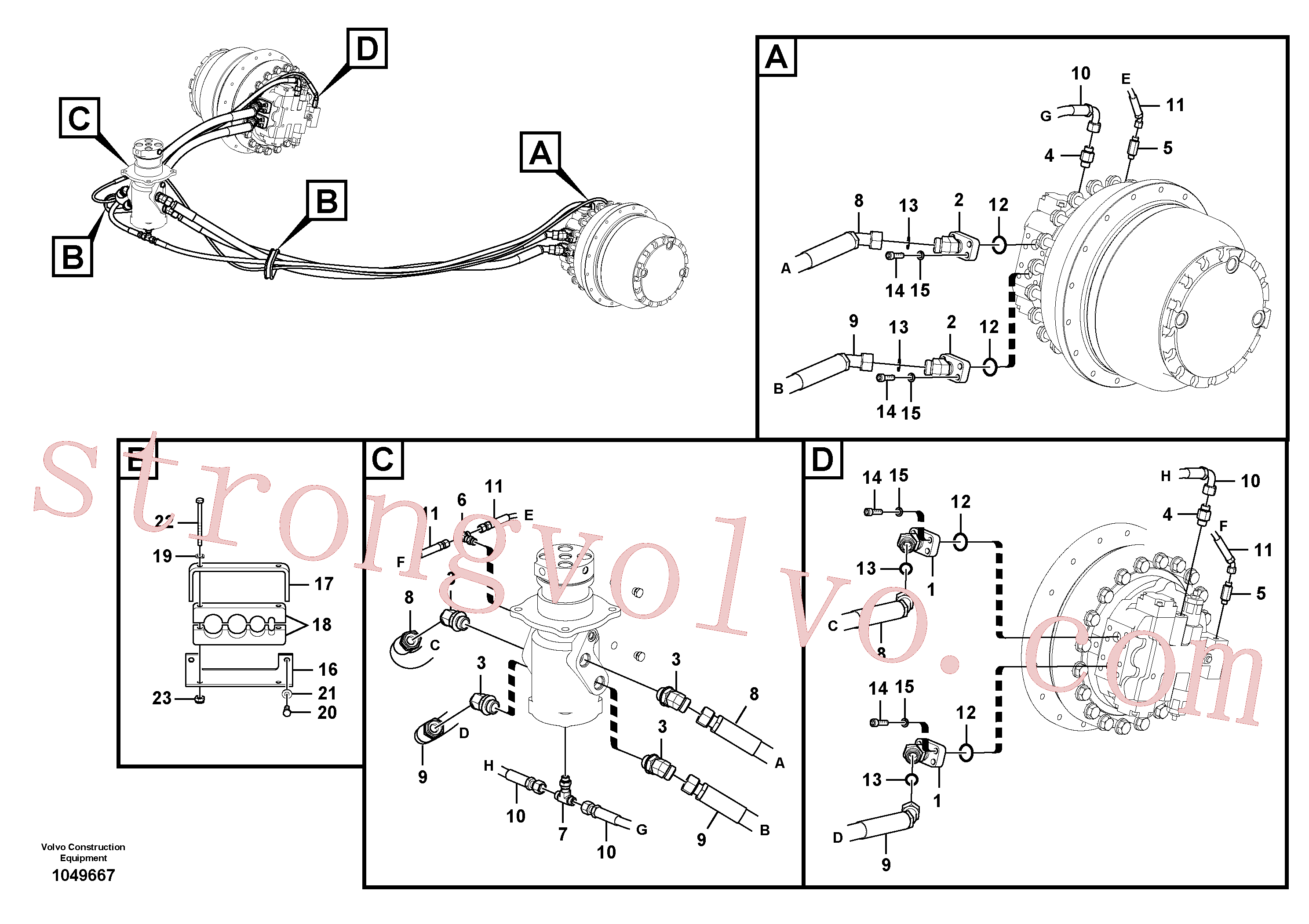 SA9401-06646 Volvo Linha da rótula, rótula ao motor de curso(1049667 Montagem)
