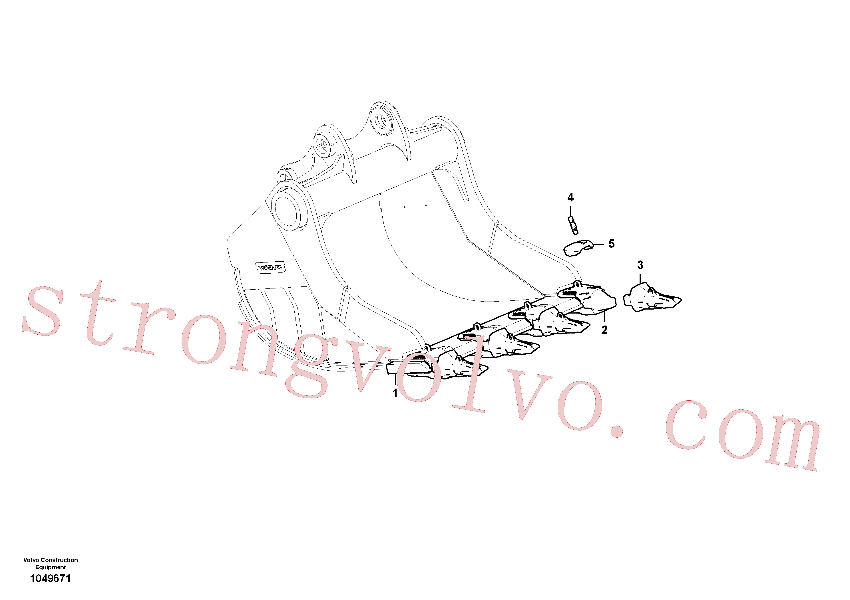 Volvo Acessórios para escavadeira VOE14522959 Tooth Acessórios