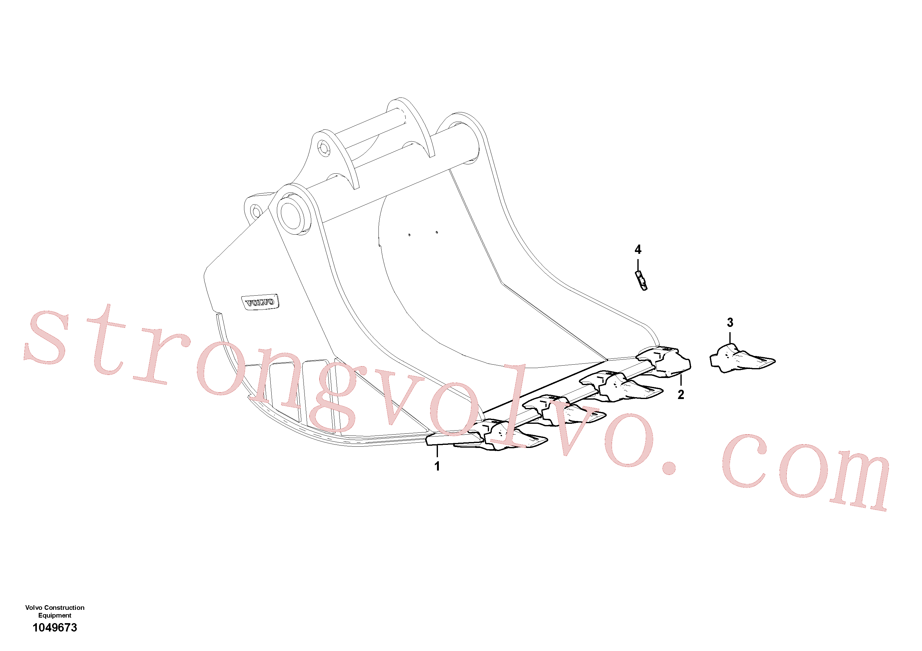 VOE14624279 Volvo Baldes para Quickfit (engate rápido)(1049673 Montagem)