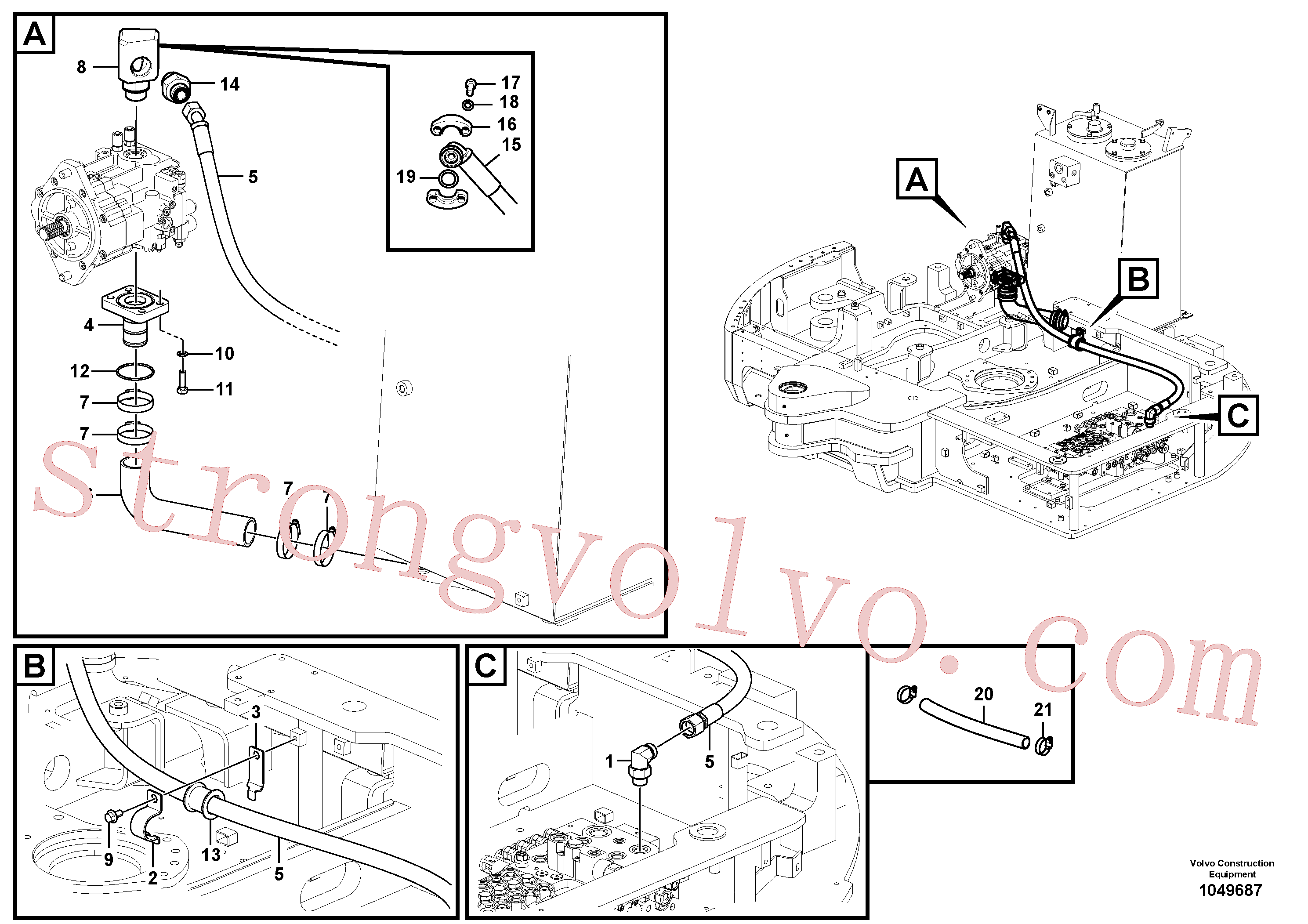 Volvo VOE14678521 Mangueira Volvo Acessórios para escavadeira