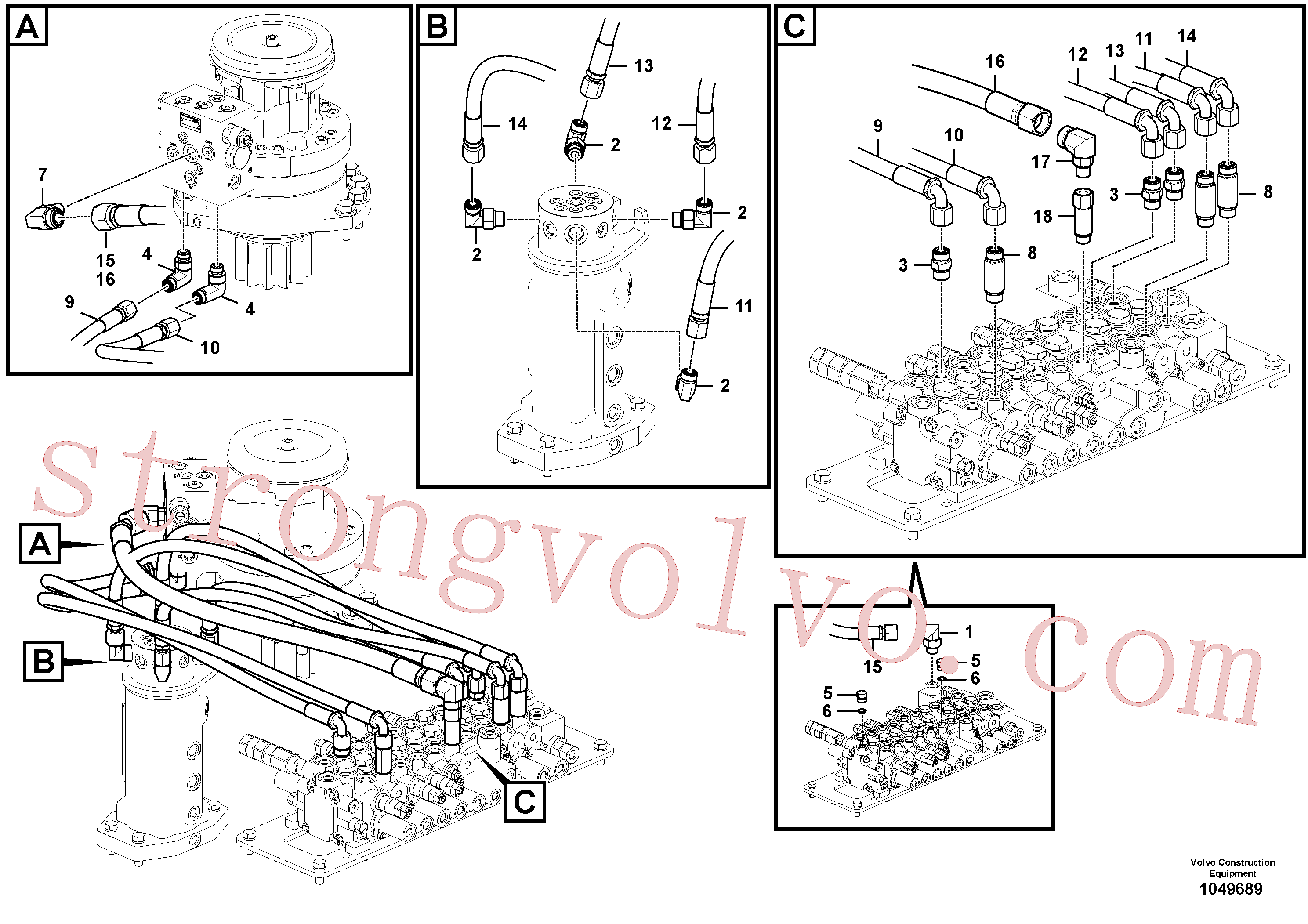 Atacado VOE936927 Mangueira completa Volvo escavadeira