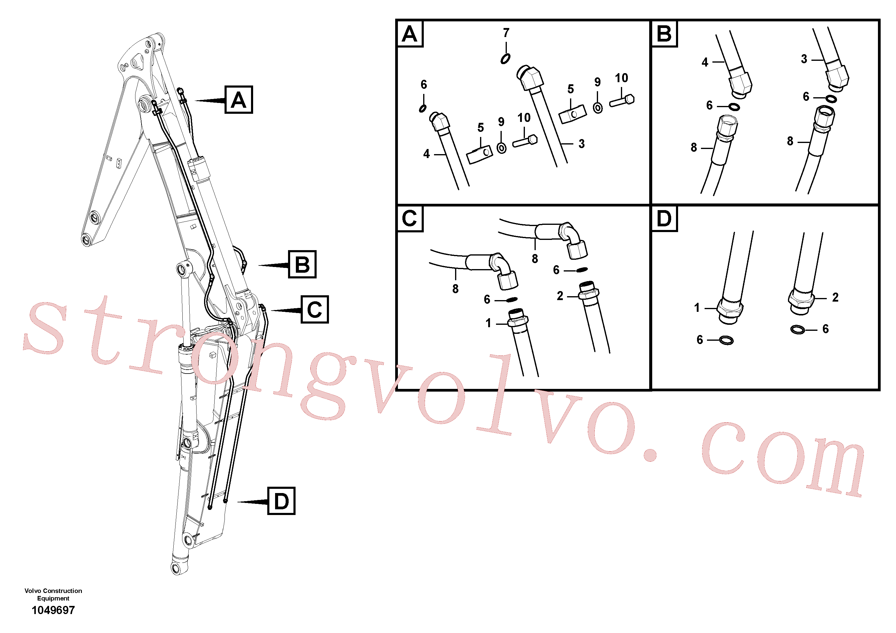 Atacado VOE14674354 Pipe Volvo escavadeira
