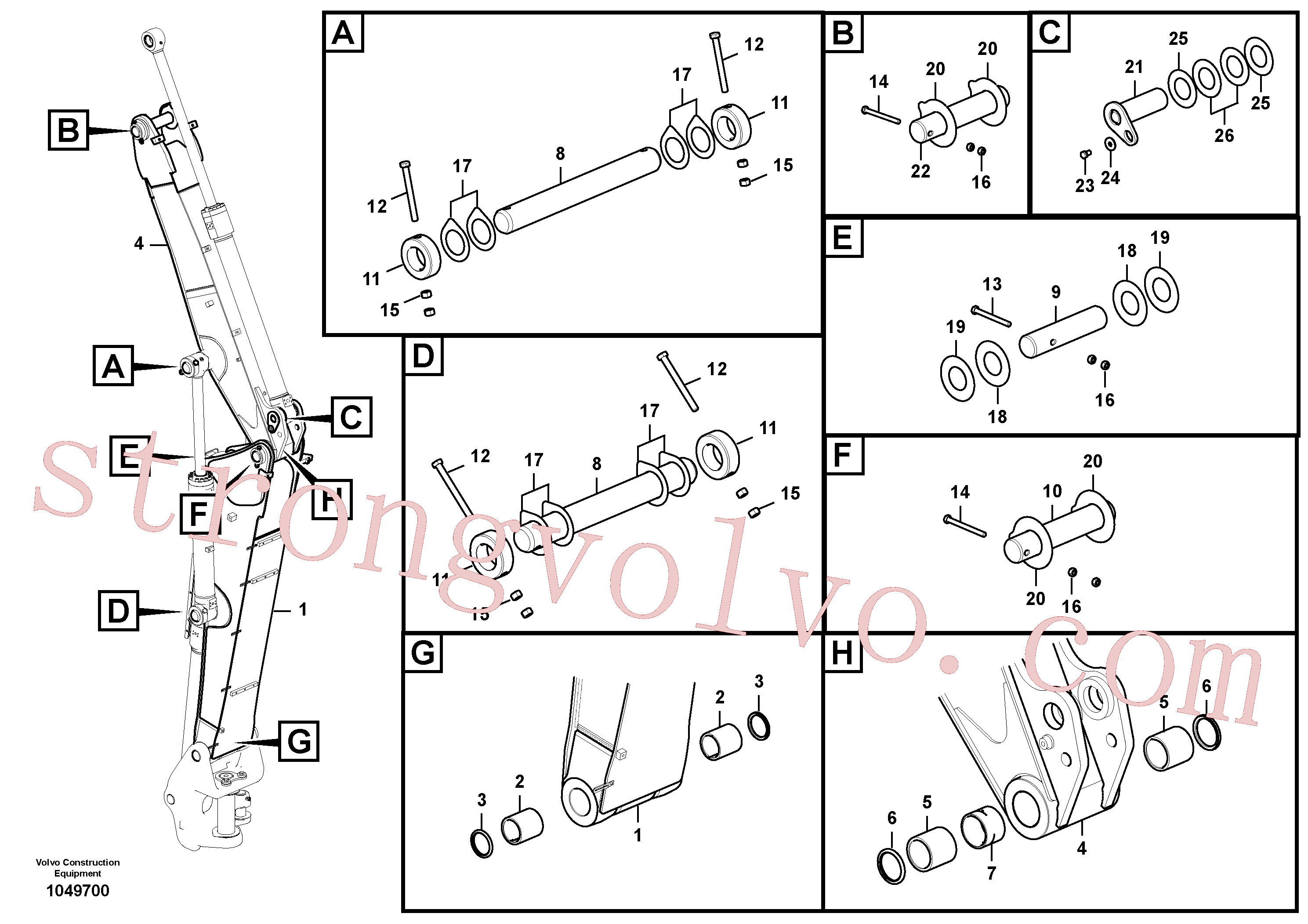 Volvo VOE14520782 Bucha Volvo Acessórios para escavadeira