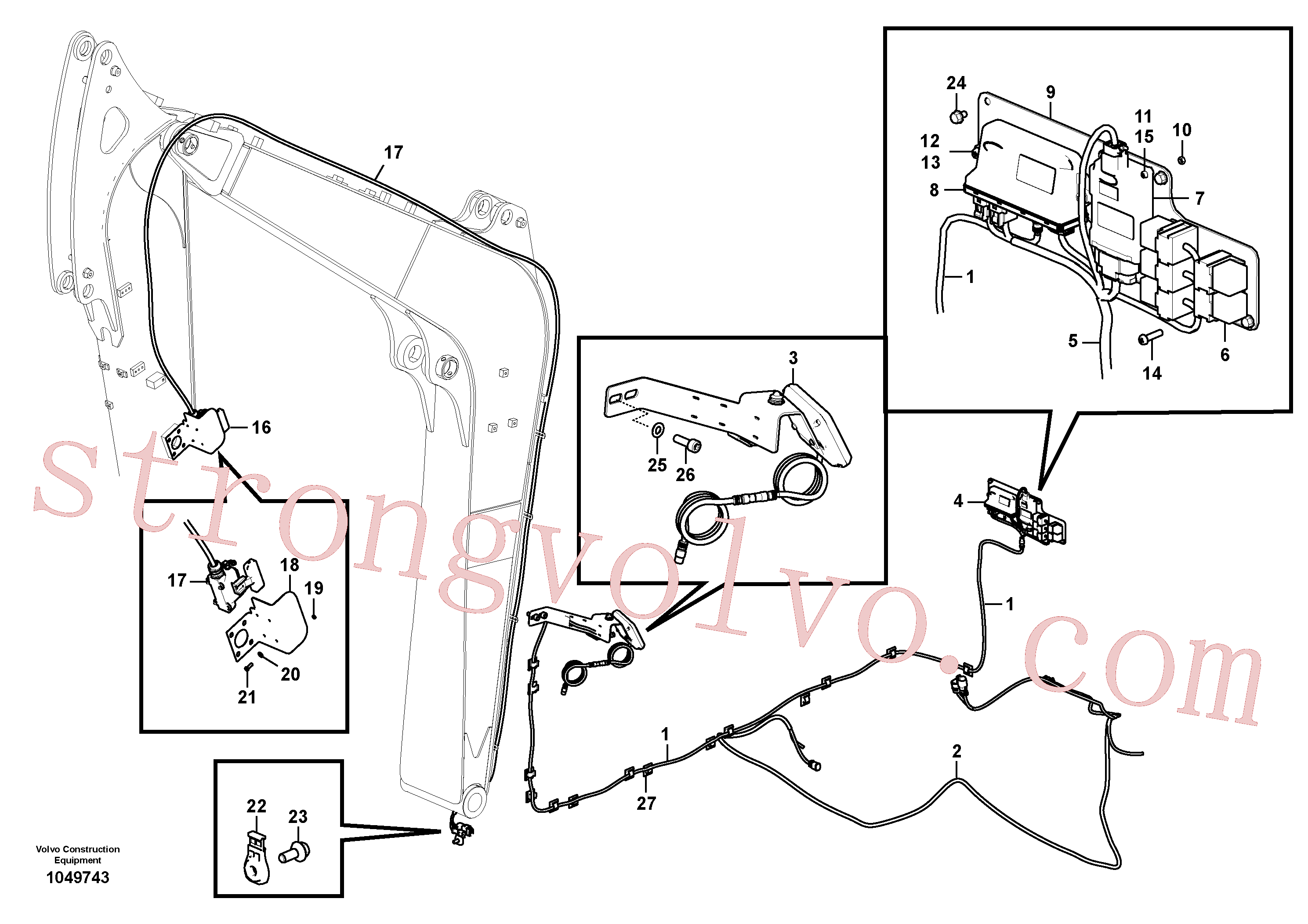 VOE14657306 Volvo Cablagem, rotação-inclinação(1049743 Montagem)