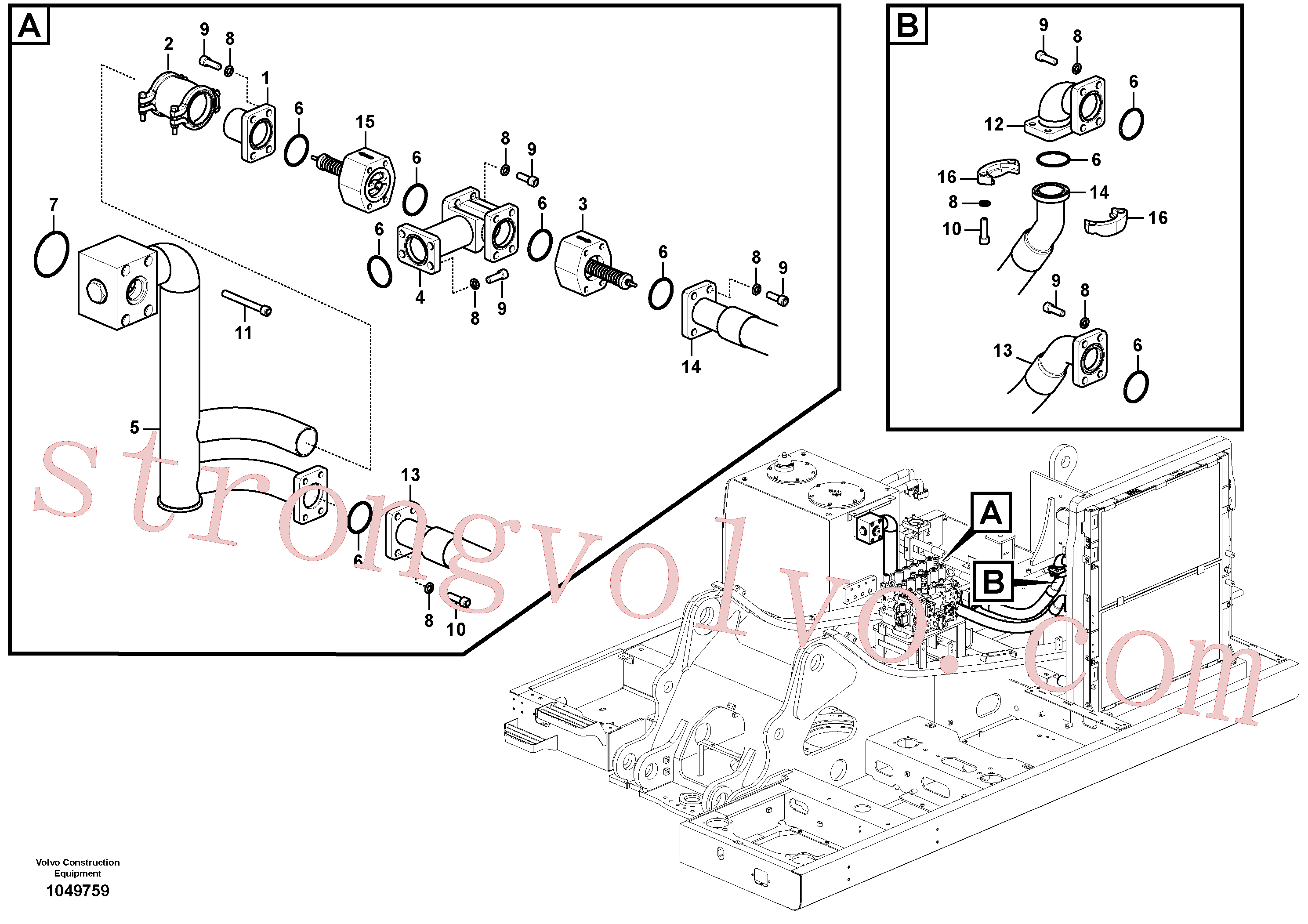 VOE14882731 Volvo Sistema hidráulico, tanque hidráulico para o refrigerador de óleo hidráulico(1049759 Montagem)