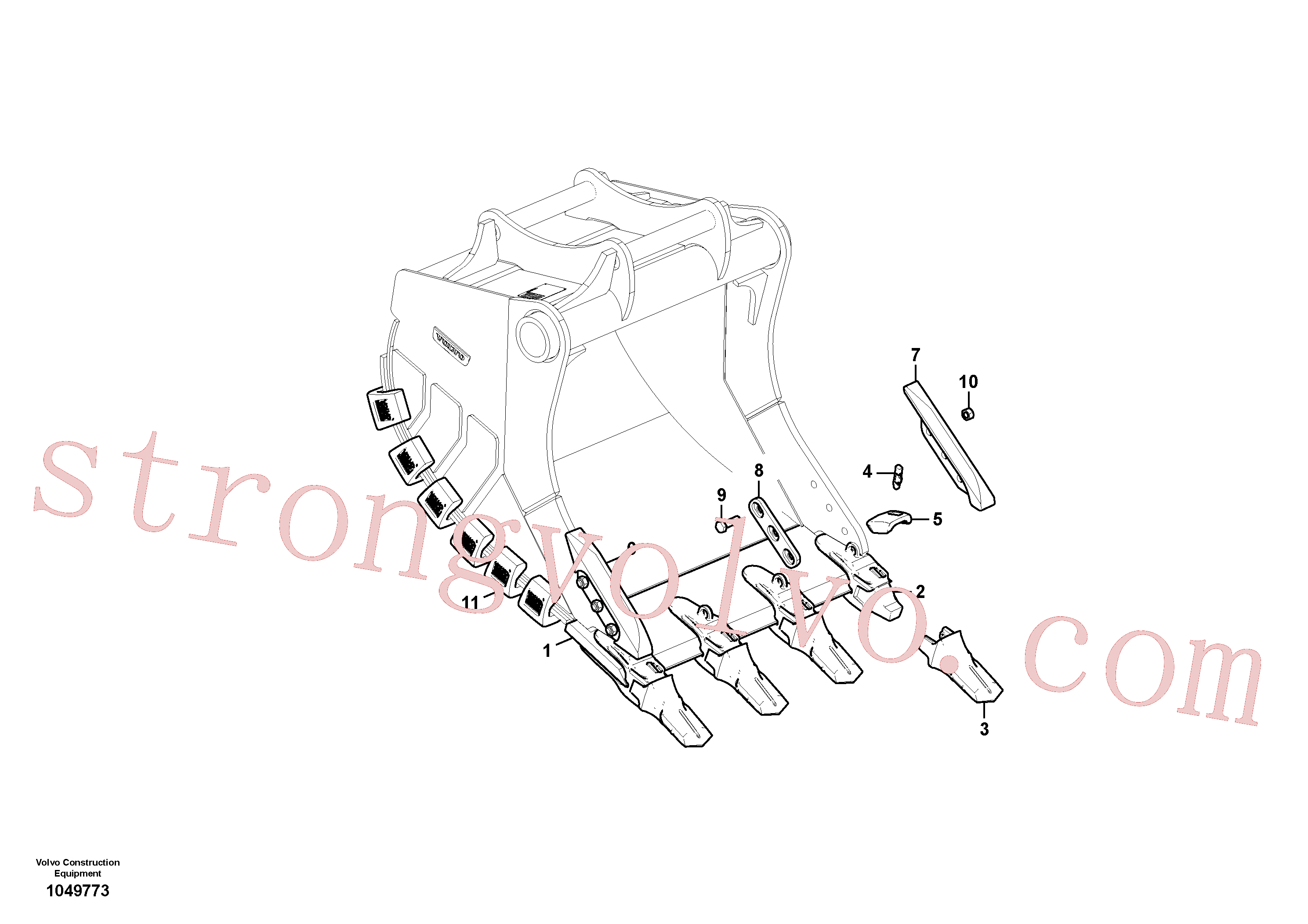 VOE14537760 Volvo Baldes para Quickfit (engate rápido)(1049773 Montagem)