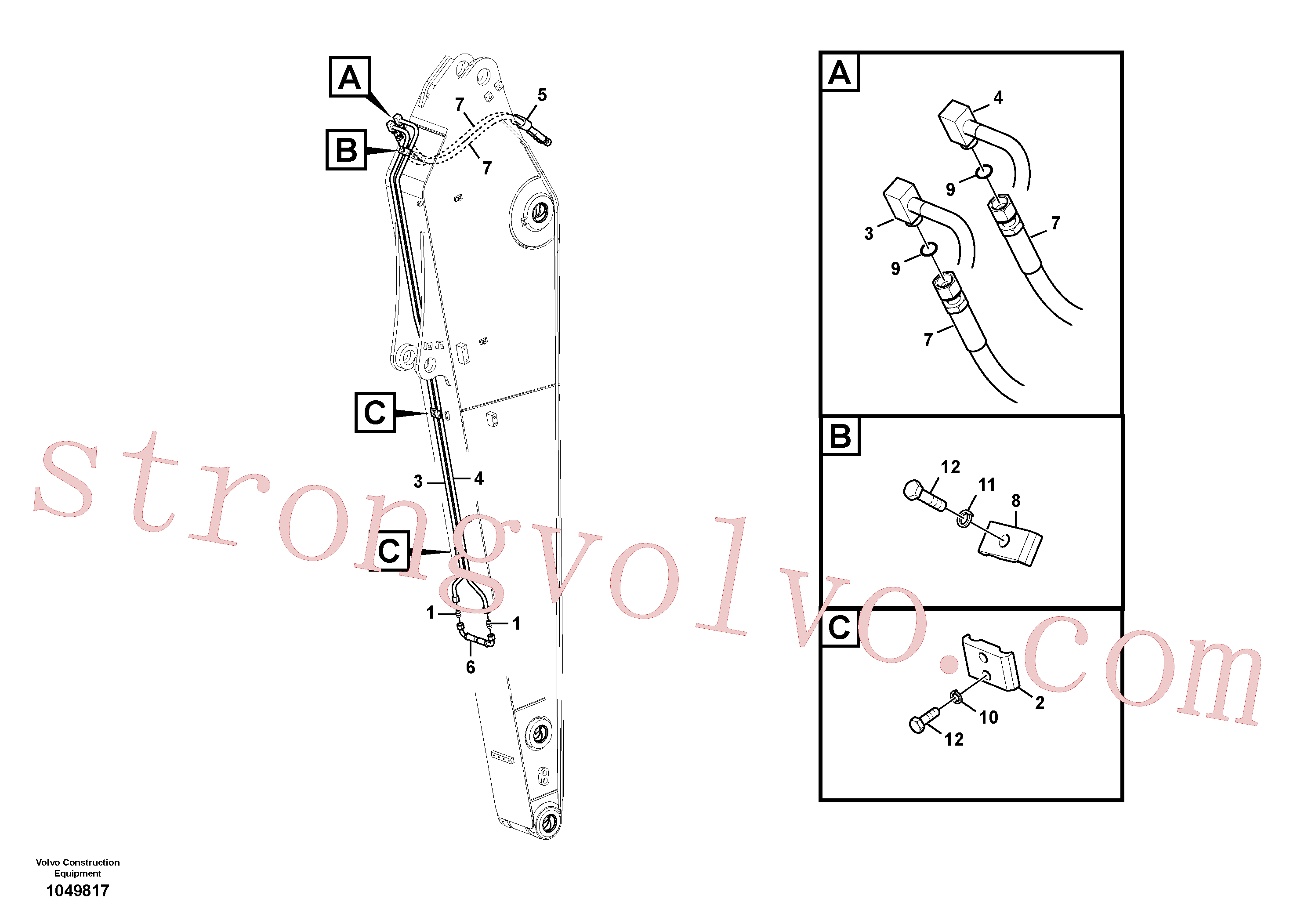 VOE14677111 Volvo Hidráulica de serviço, inclinação e rotor no braço de afundamento(1049817 Montagem)