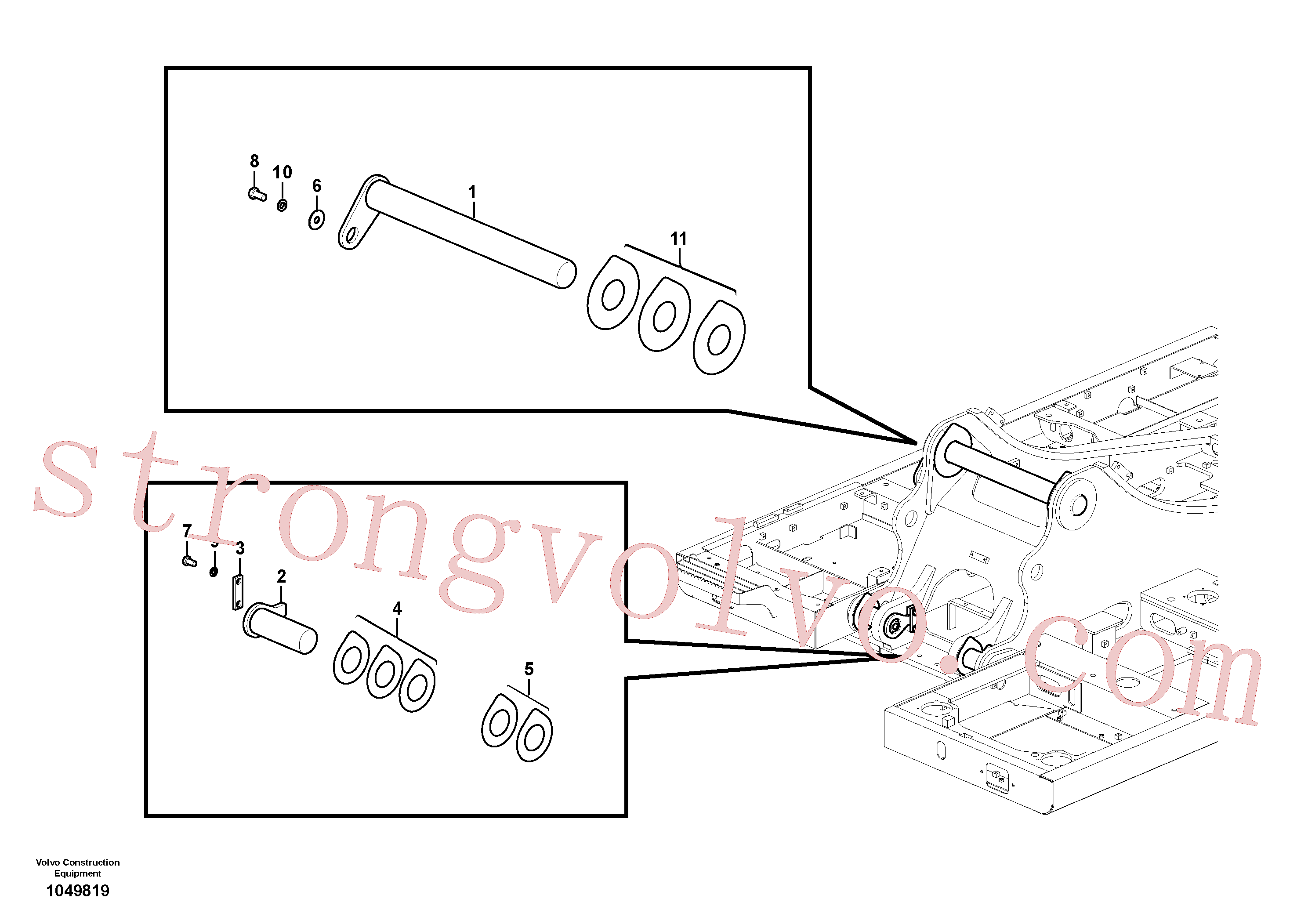 SA9299-00080 Volvo Tirantes para a lança(1049819 Montagem)